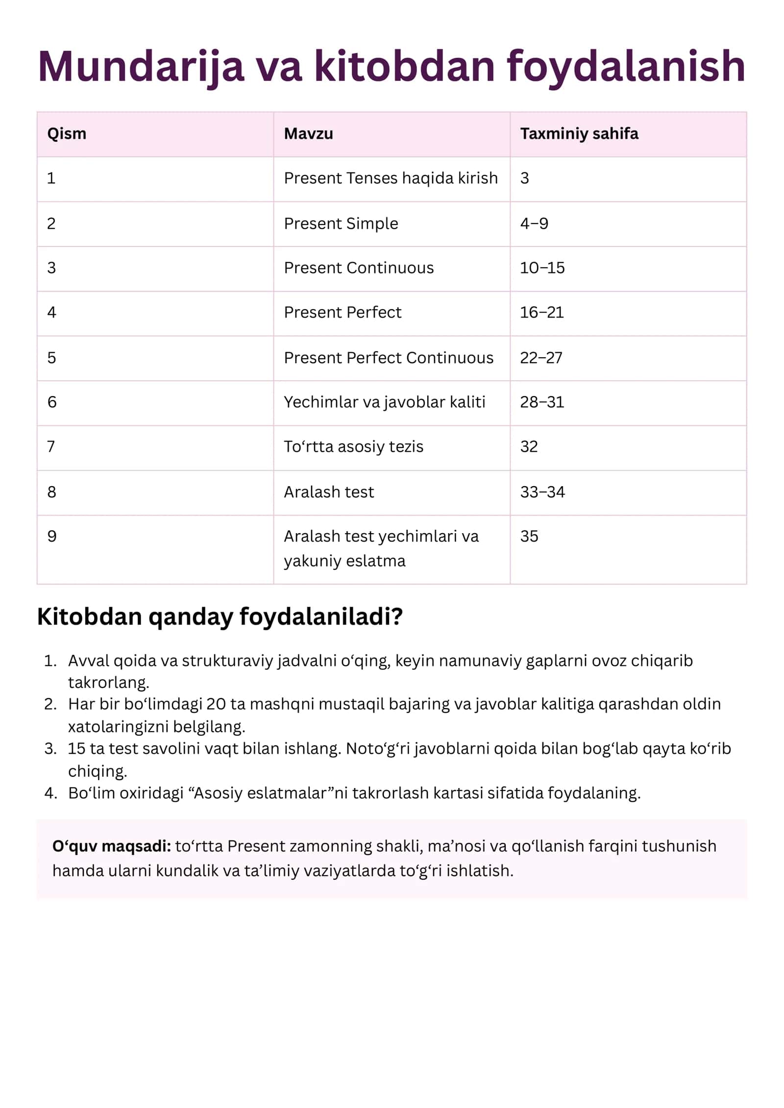 English Power 1-qism - Present Tenses 2