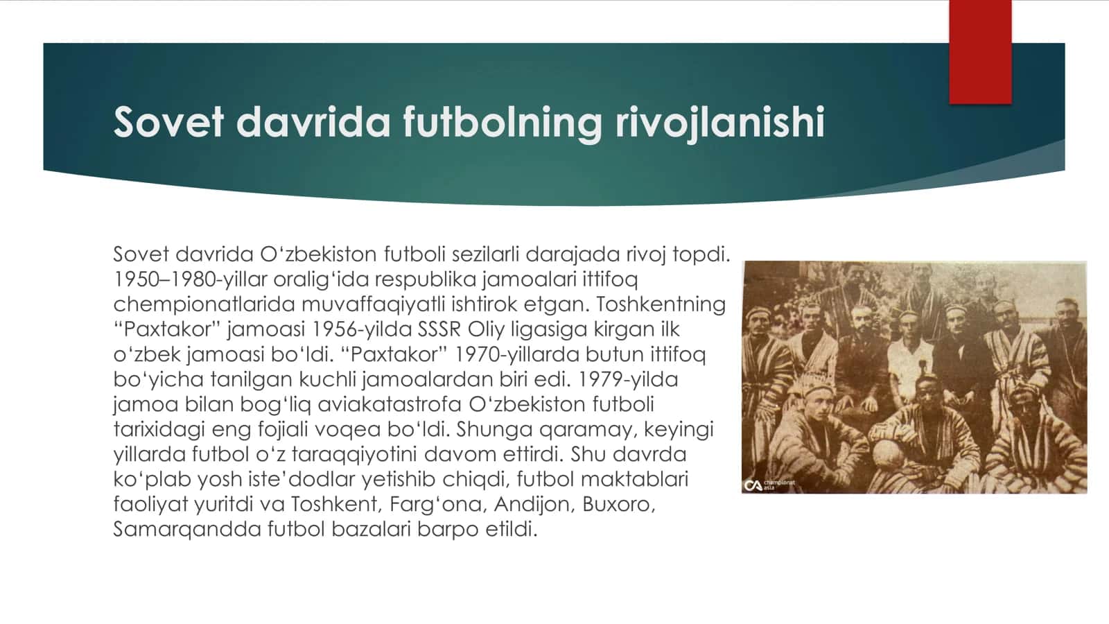 O‘zbekiston futbolining rivojlanish tarixi 2