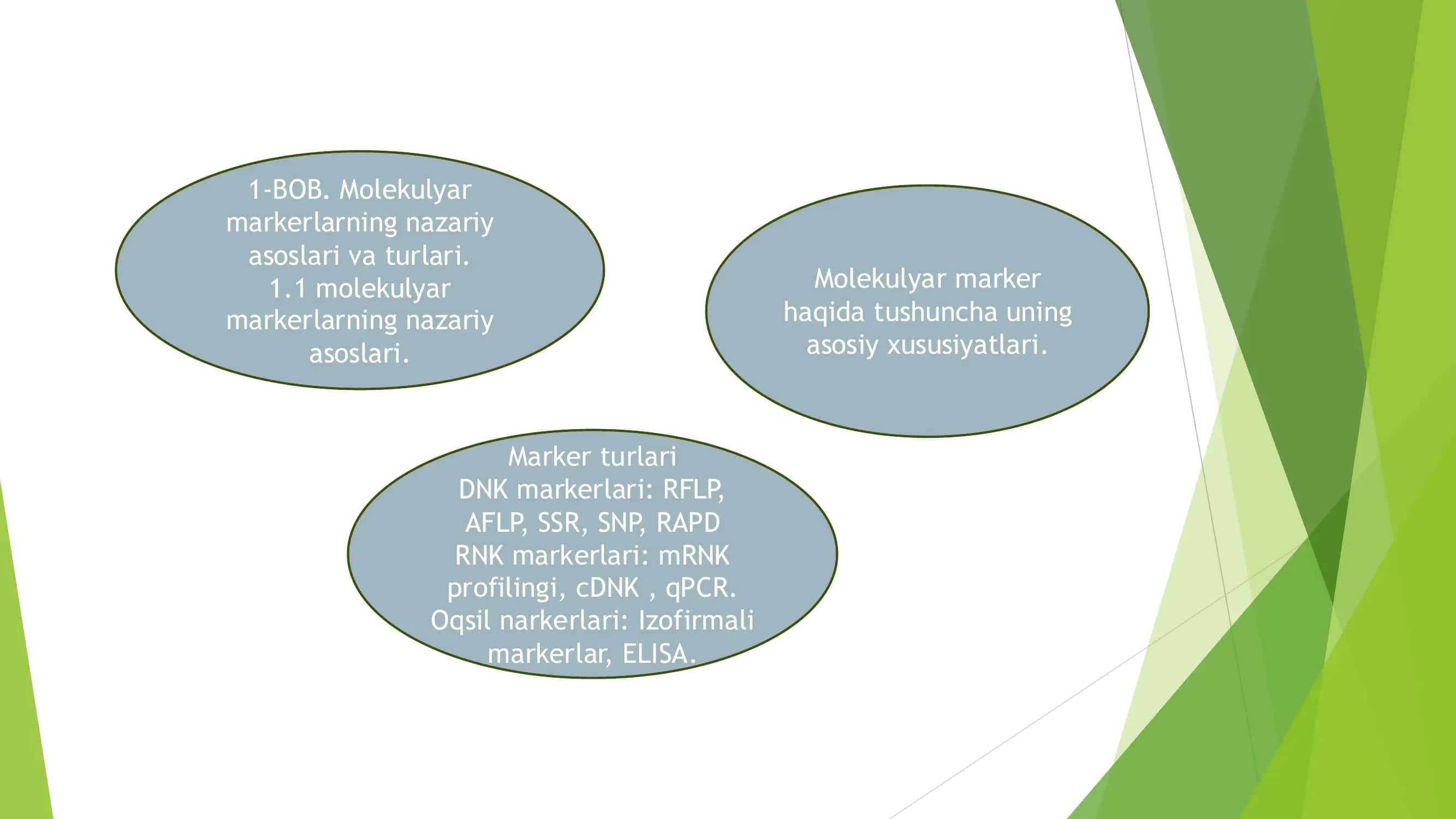 Molekulyar markerlarning amaliyotda qo‘llanishi 2