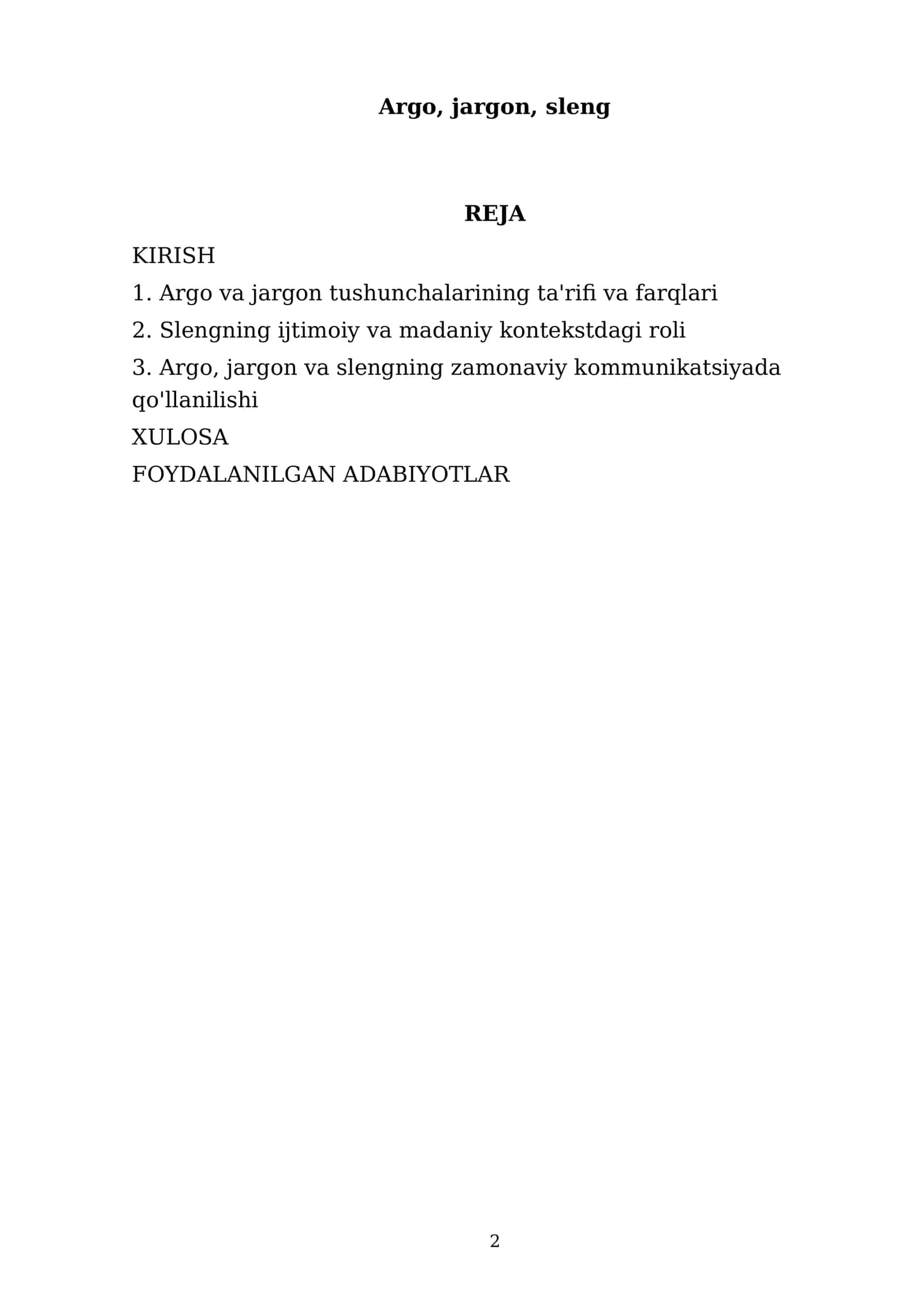 Argo, jargon, sleng 2