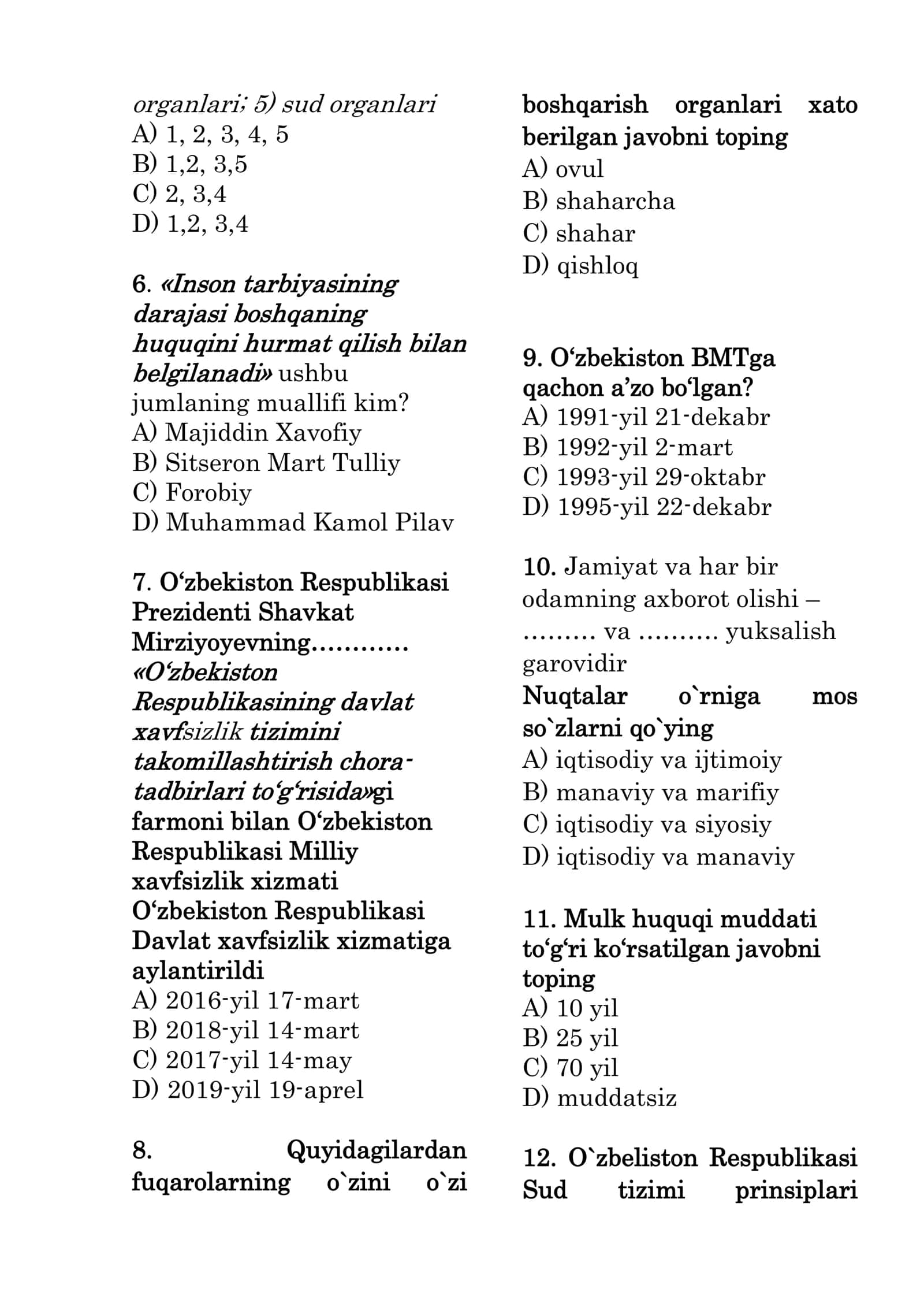 BMBA Ismailov Islom test 2