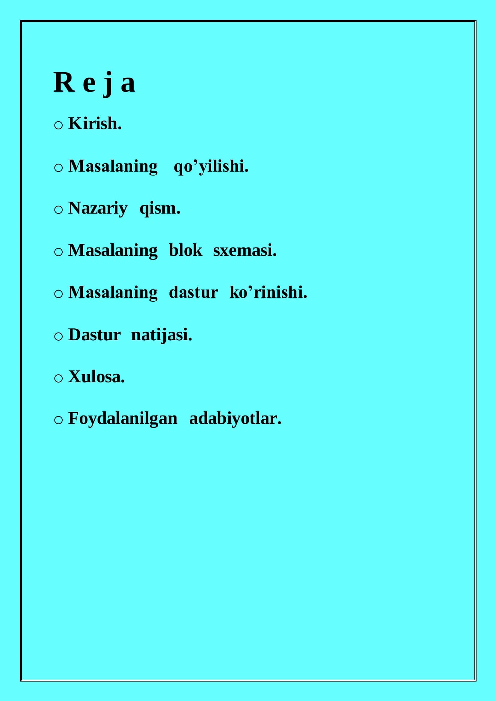 Massivlar ustida amallar bajarish 2