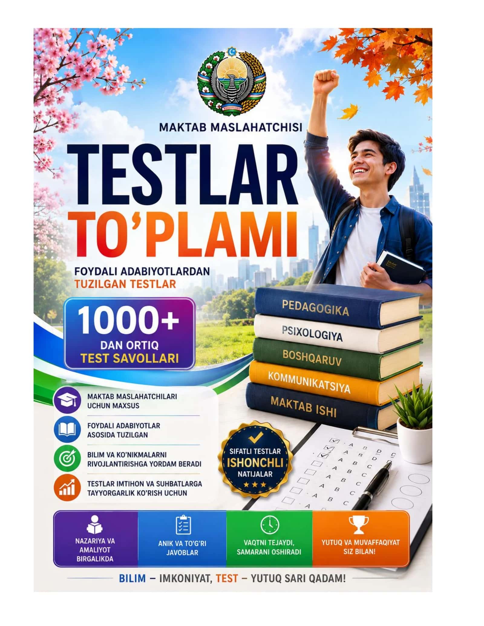 MAKTAB MASLAHATCHISI SAVOLLARI 1000+ 2