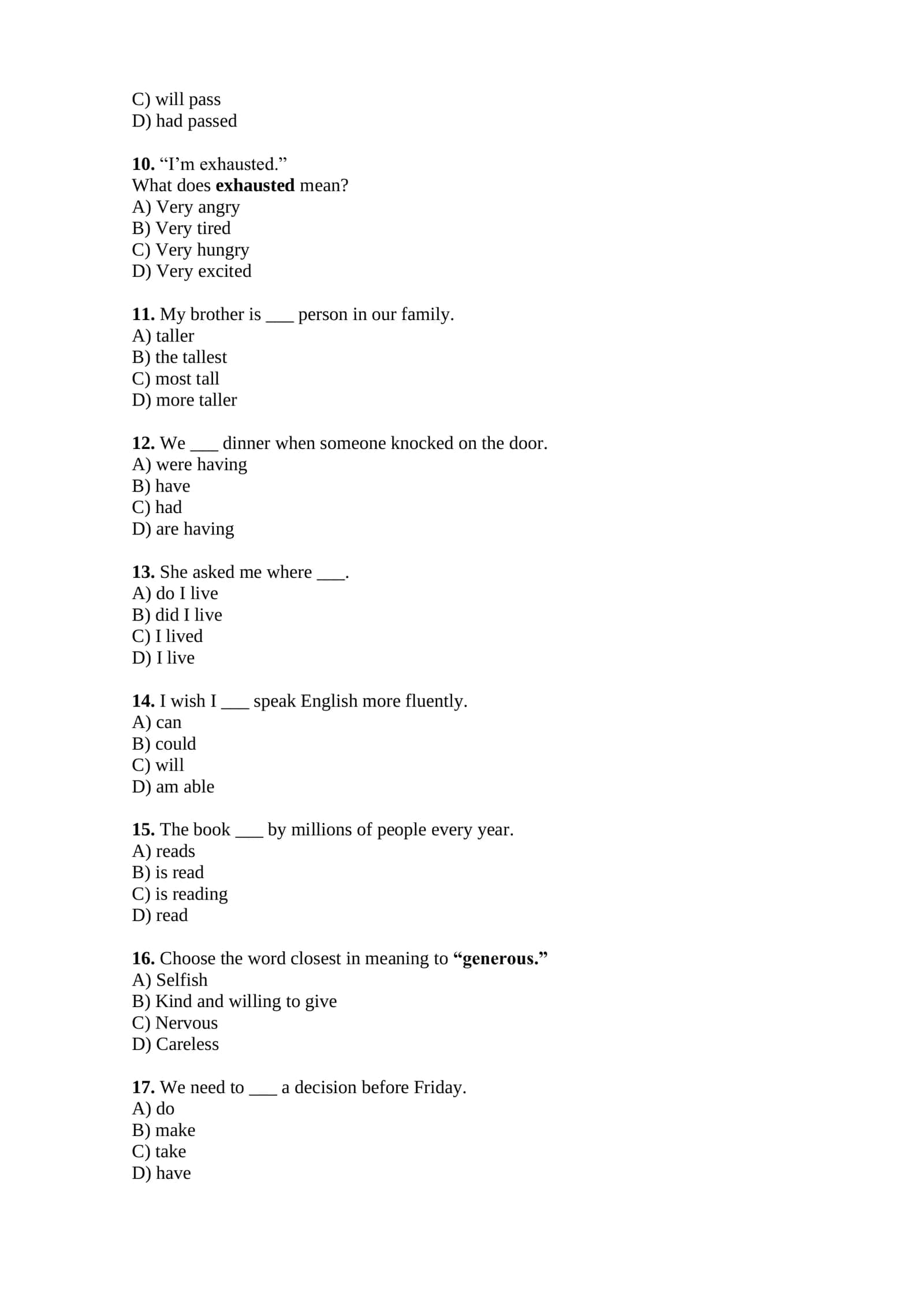 English Quiz Time — Intermediate Level 2