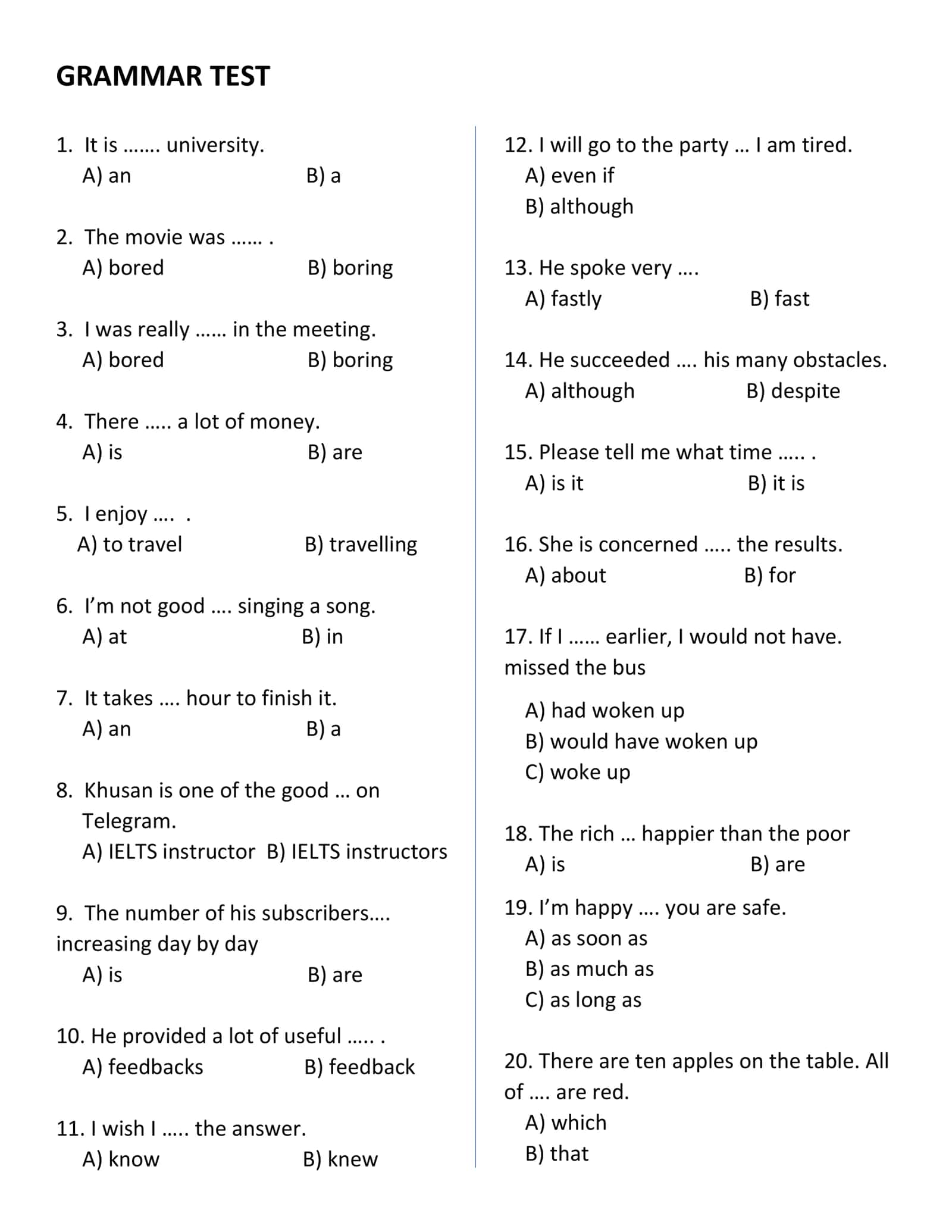 LEVEL TEST 2