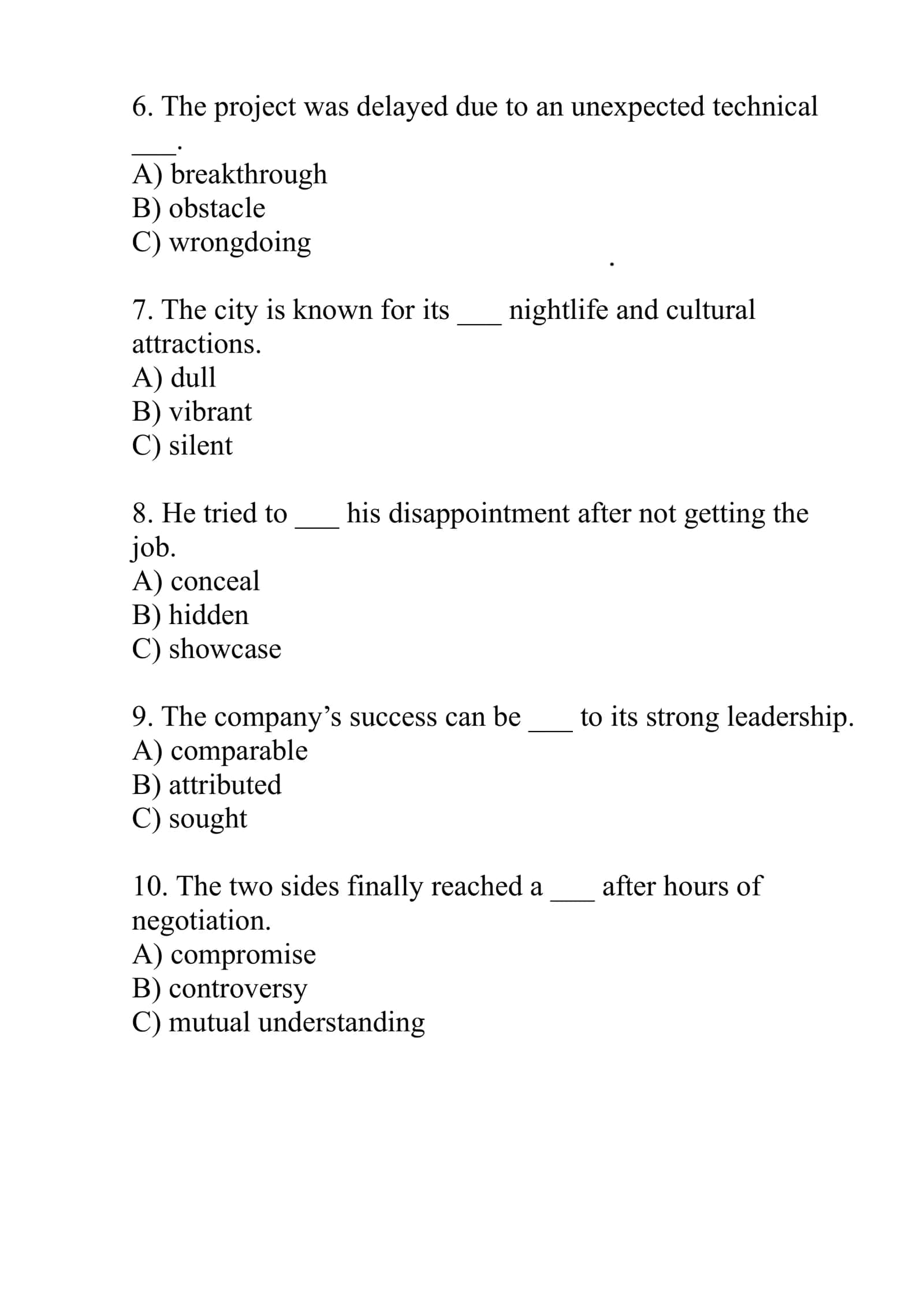 C1 / C2 LEVEL VOCABULARY TEST 2