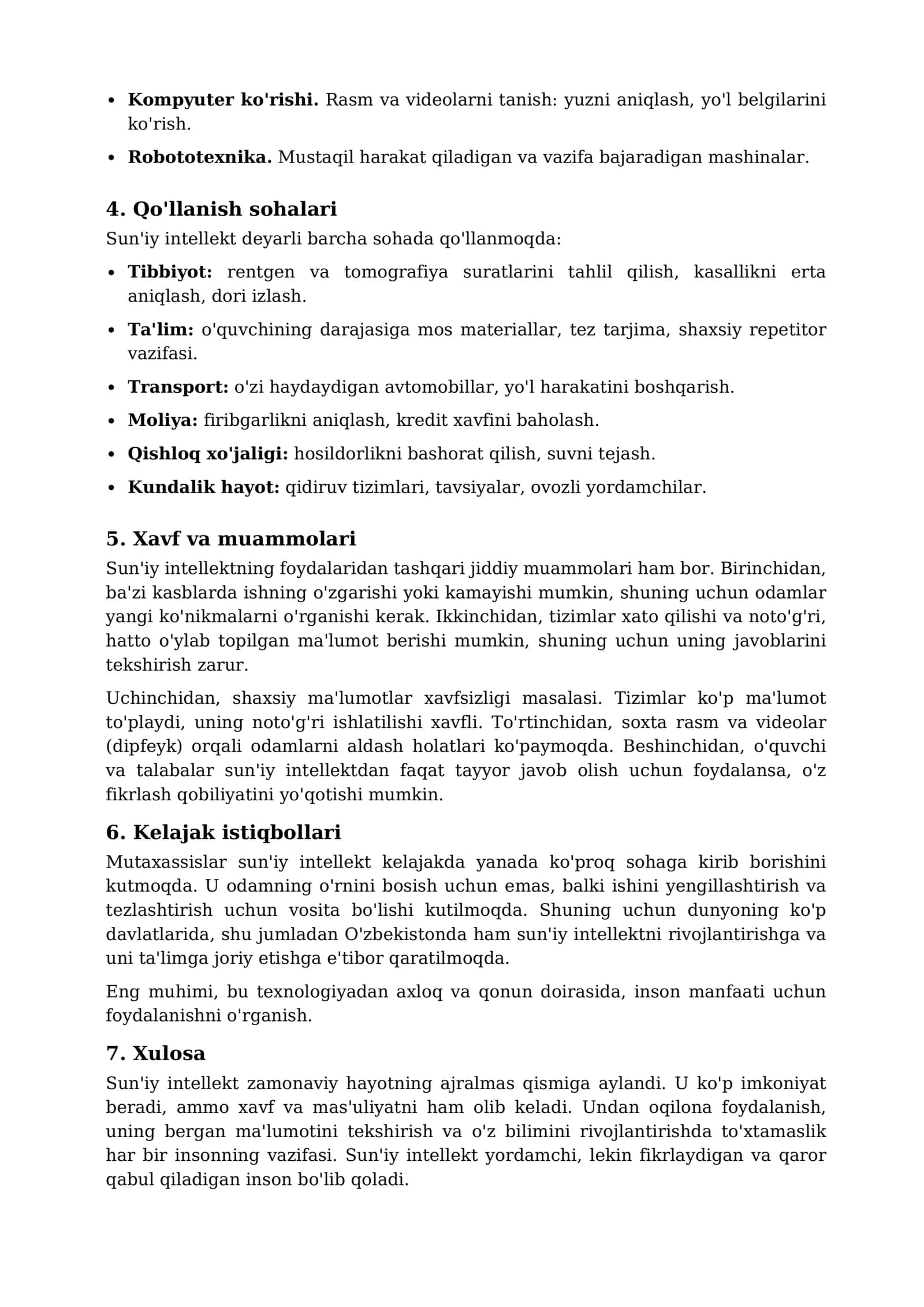 Sun'iy intellekt va uning hayotimizdagi o'rni 2