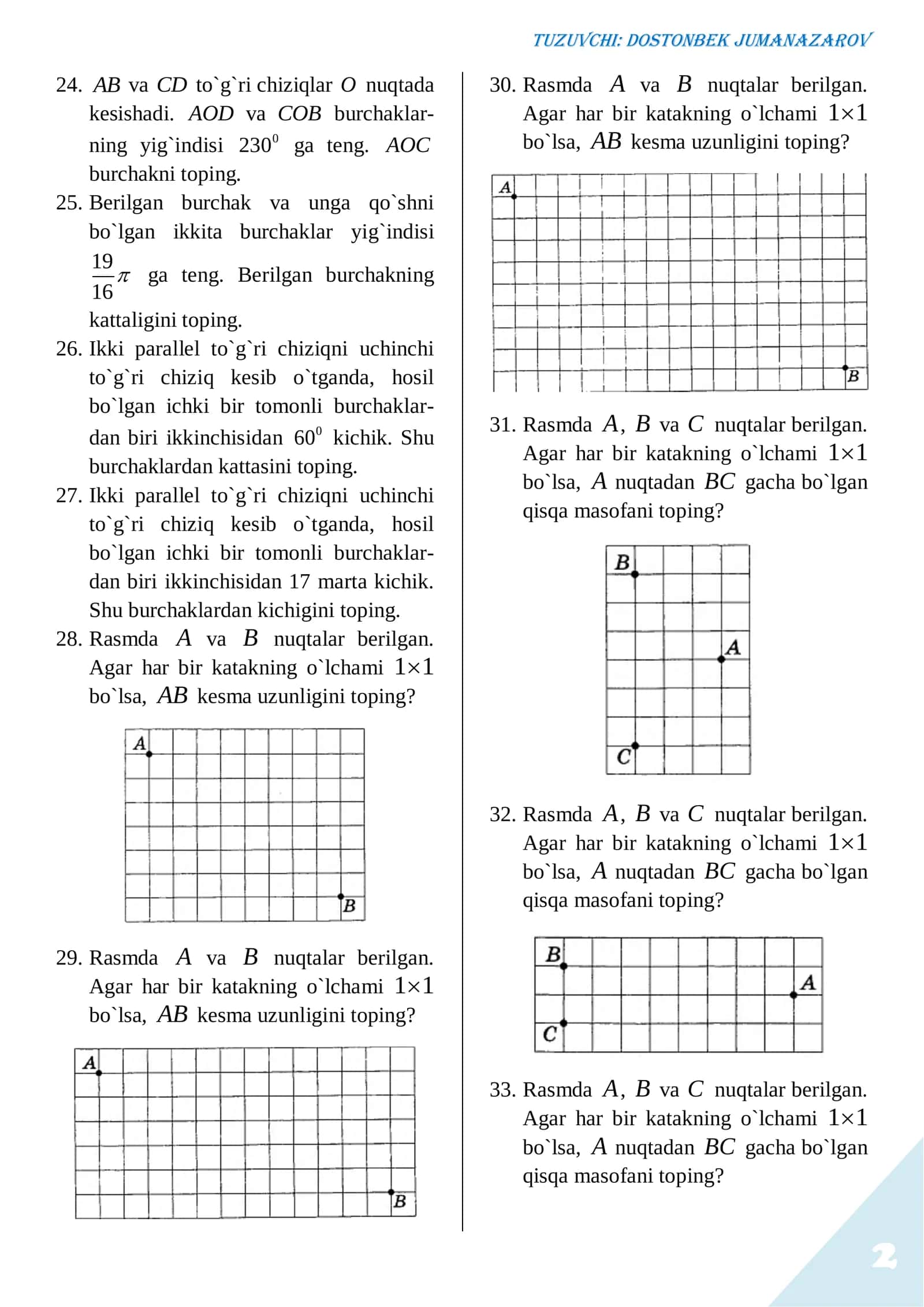 Burchaklar va To`g`ri Chiziqlar 2