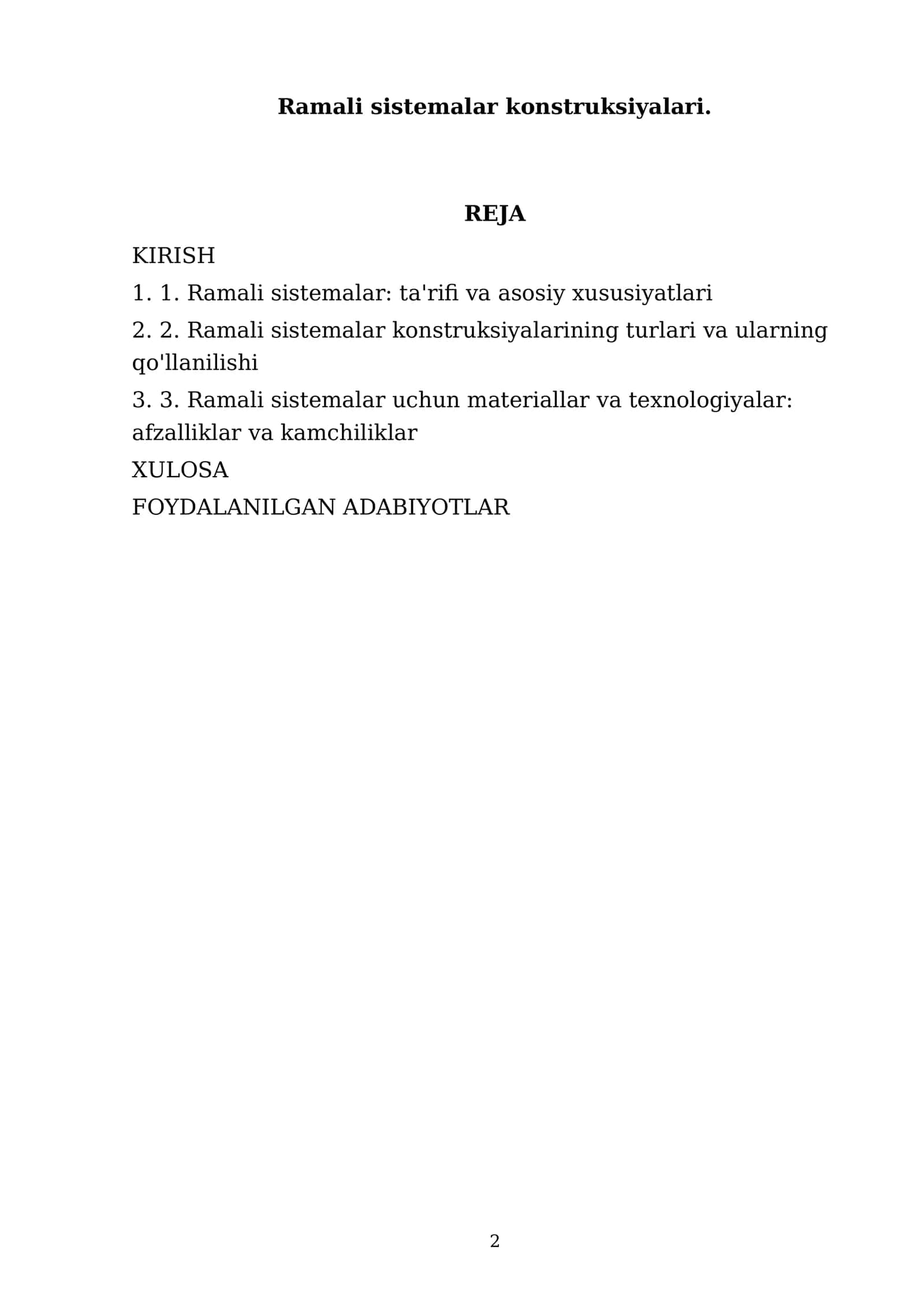 Ramali sistemalar konstruksiyalari 2