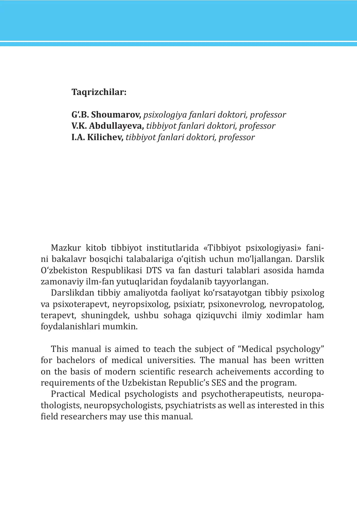 Tibbiyot Psixologiyasi 2
