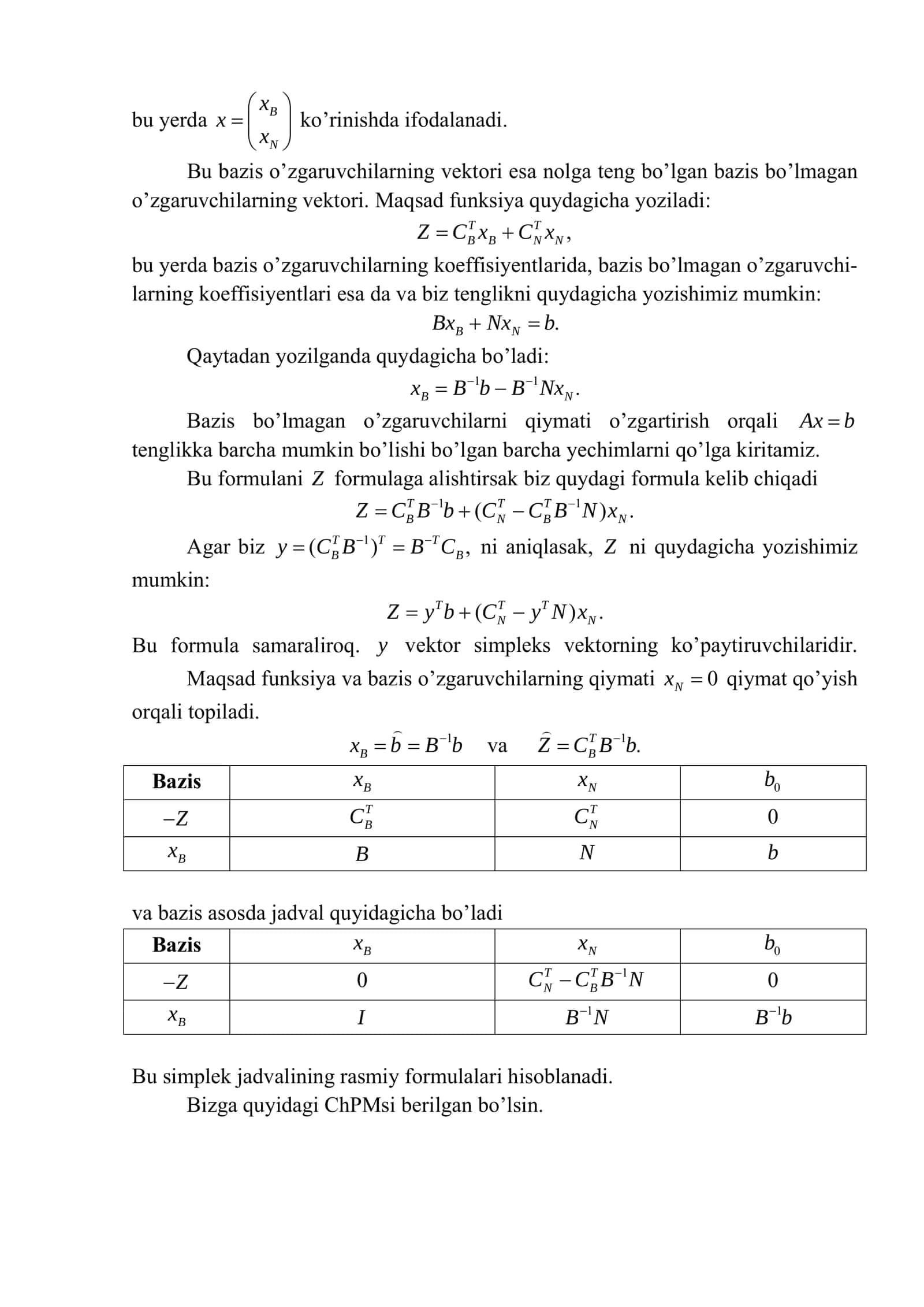 Simpleks usuli 2