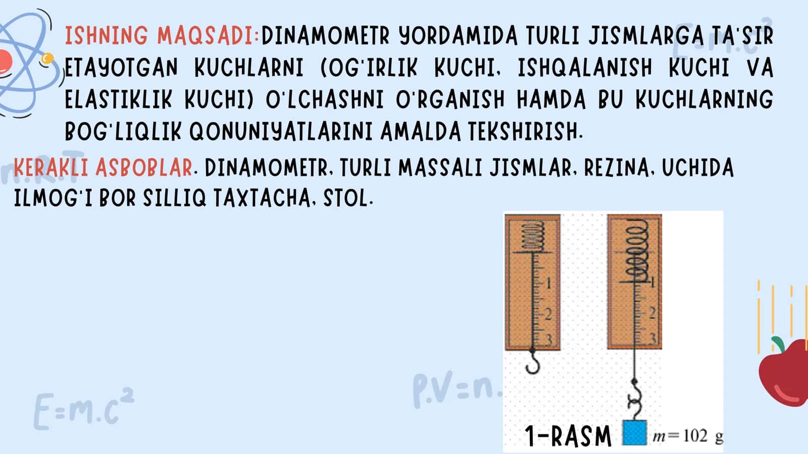 DINAMOMETR YORDAMIDA KUCHLARNI O'LCHASH 2