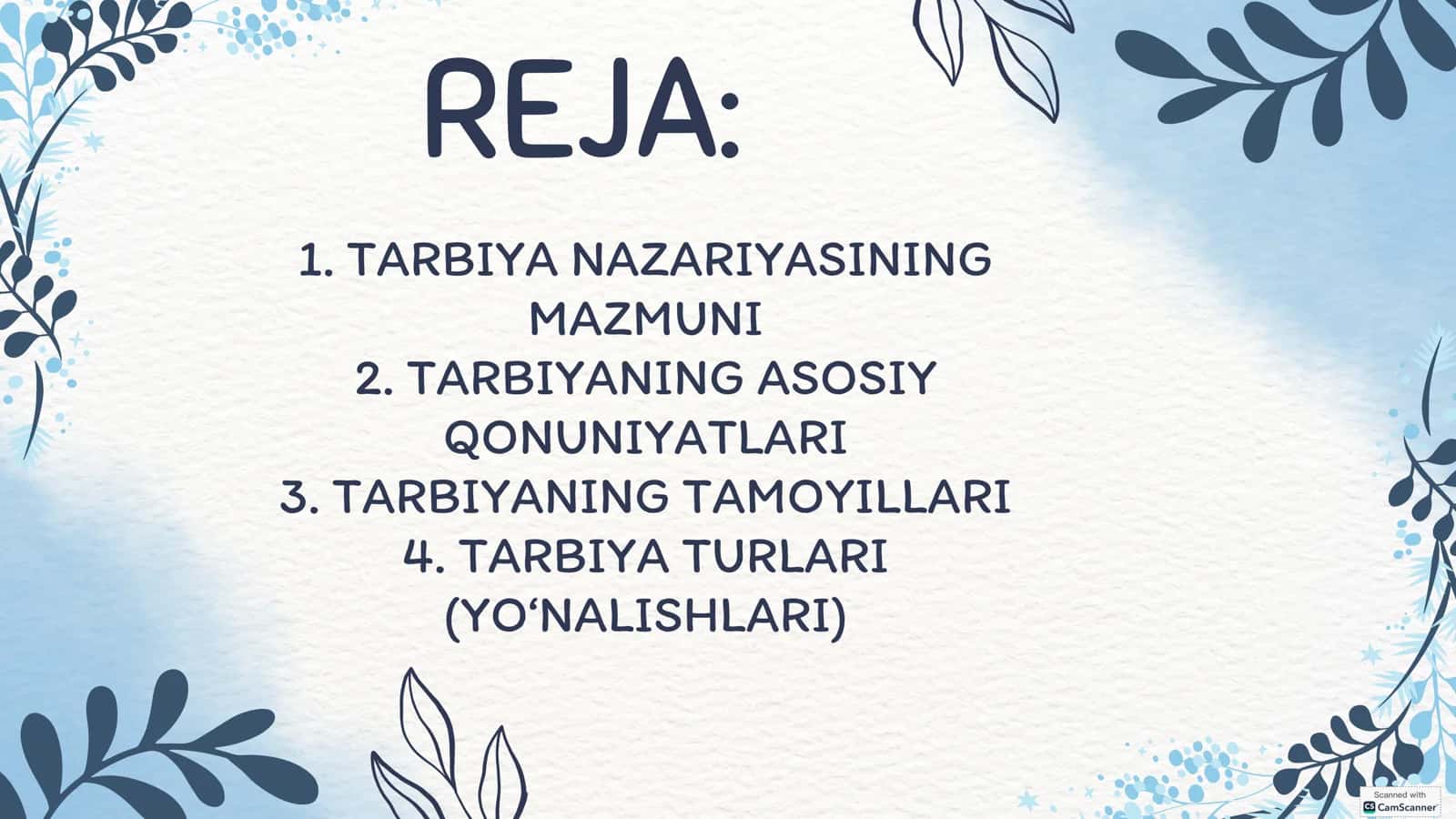 TARBIYA NAZARIYASI VA TURLARI 2