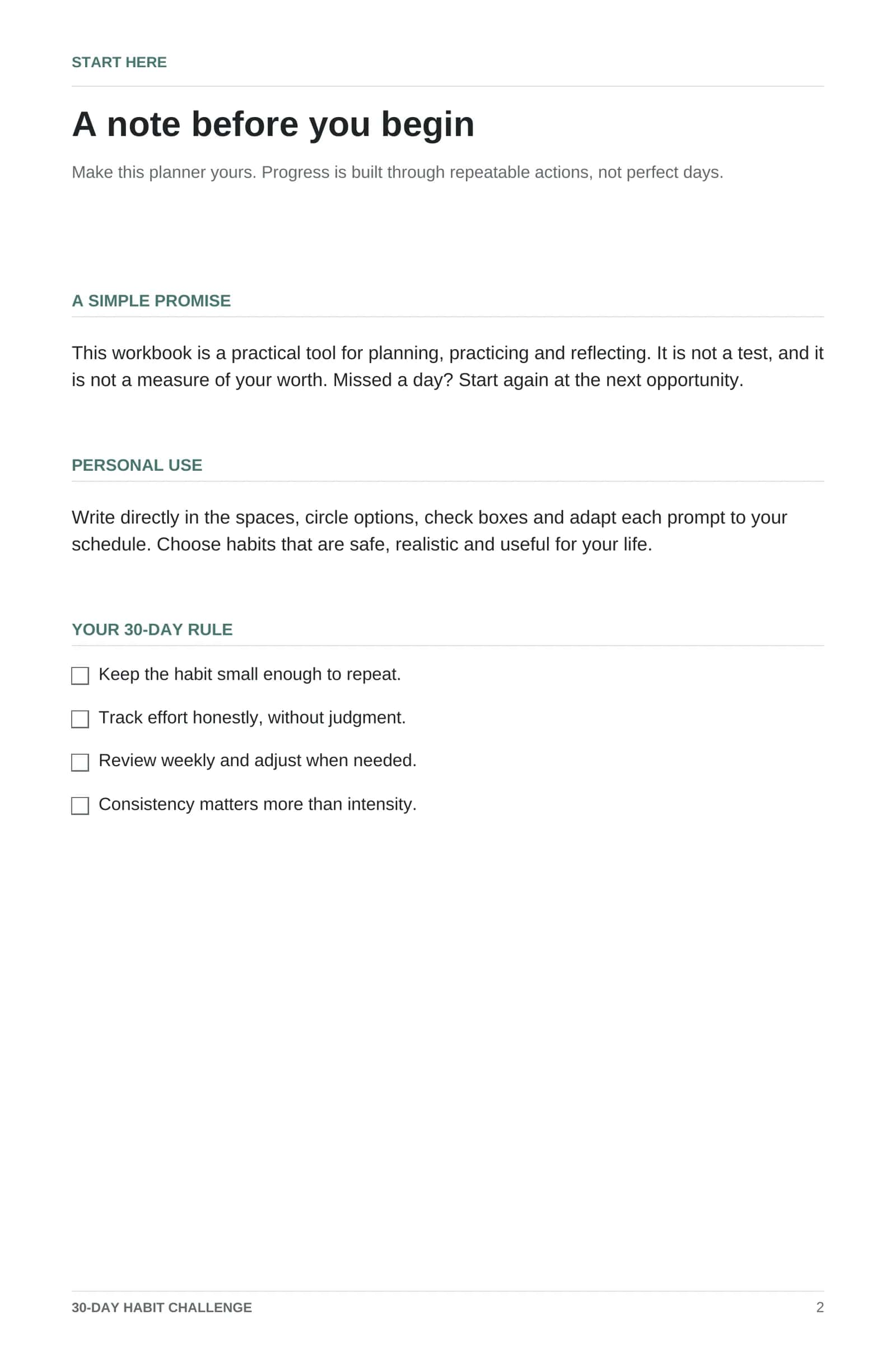 30-DAY HABIT CHALLENGE 2