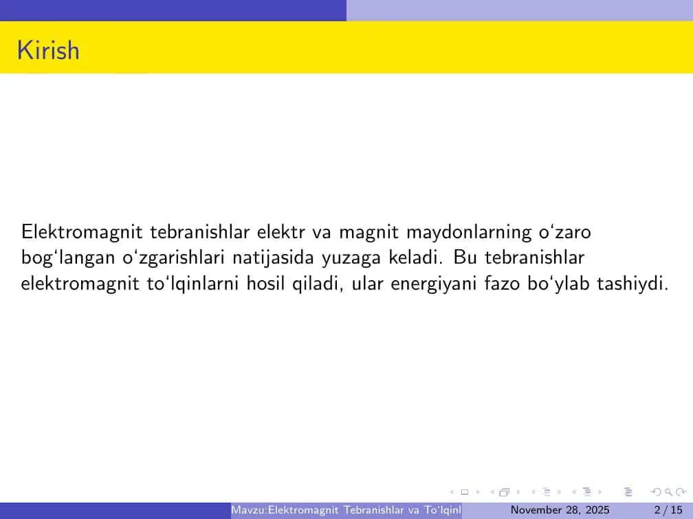 Elektromagnit Tebranishlar va To‘lqinlar 2