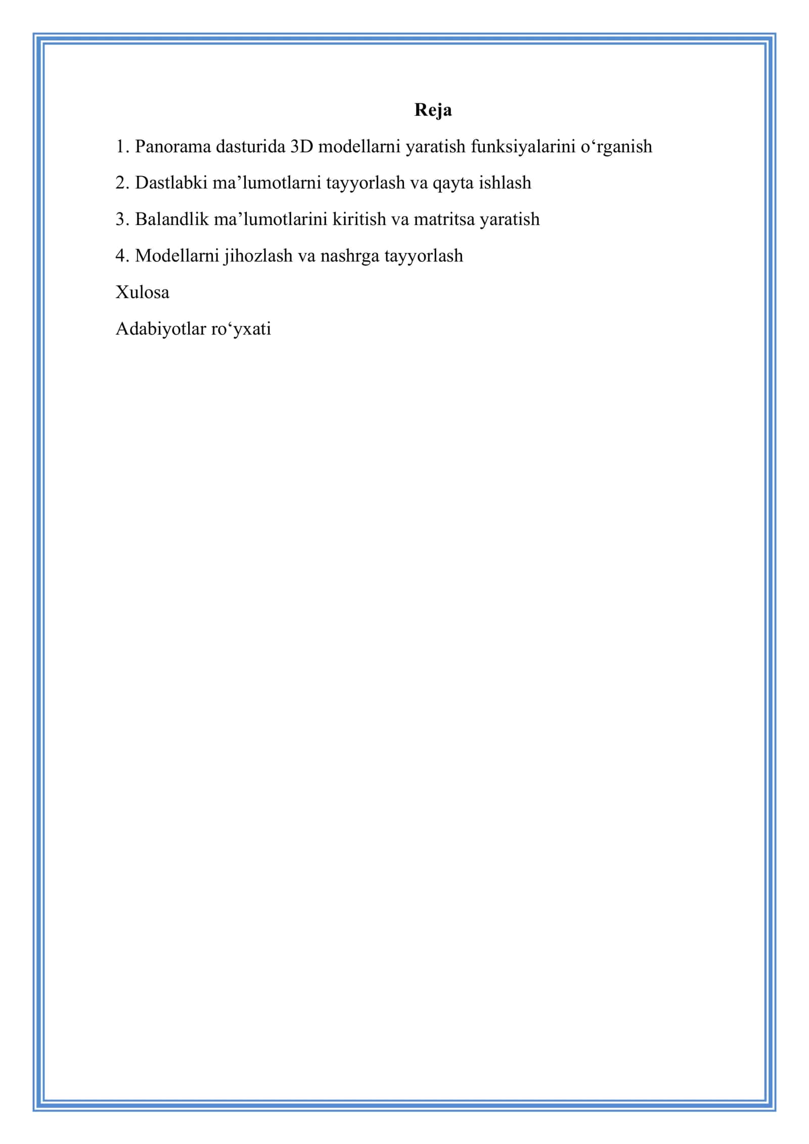 Panorama dasturida uch o‘lchamli modellarni yaratish 2