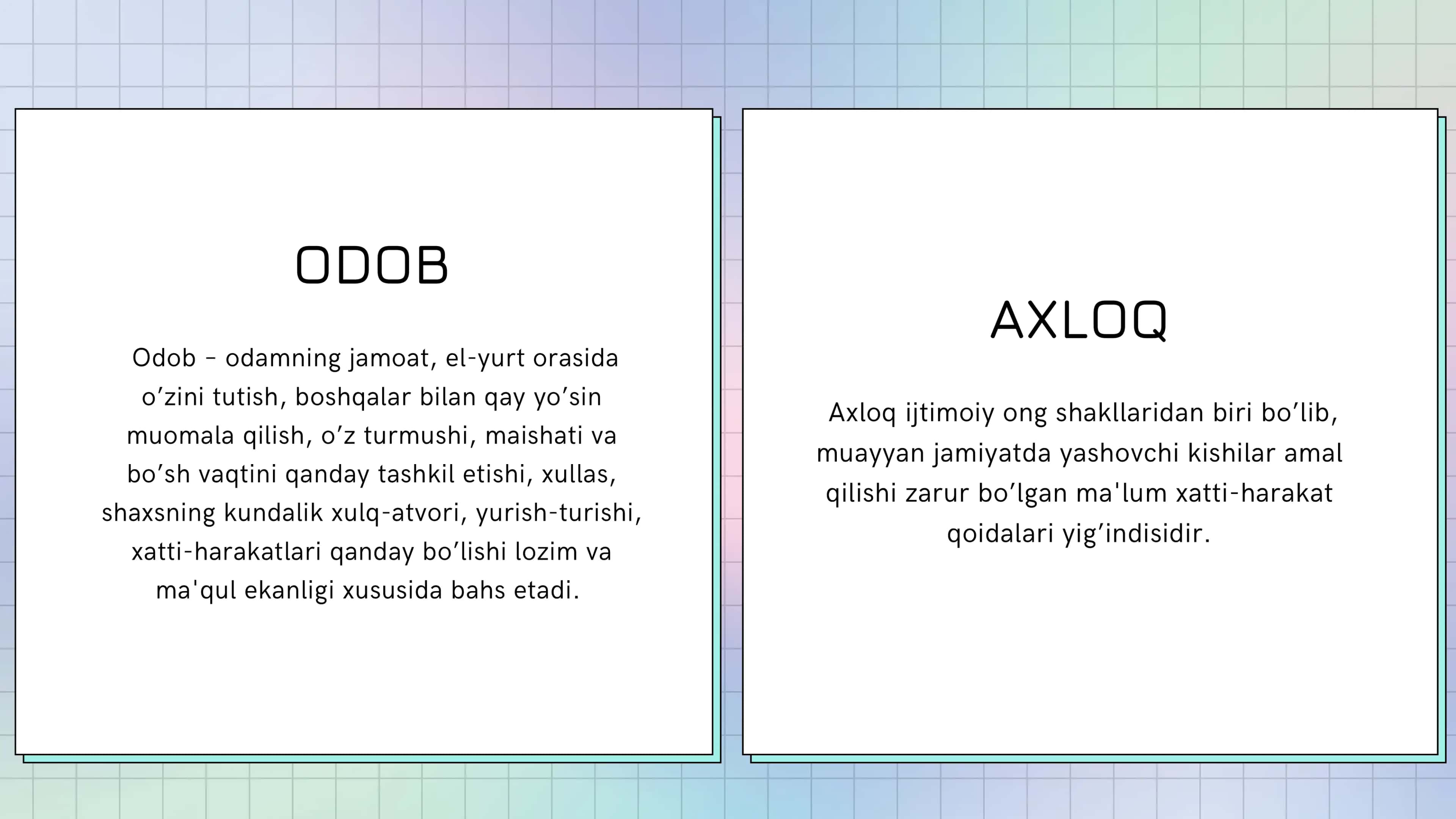 Odob va Axloq Qoidalari 2