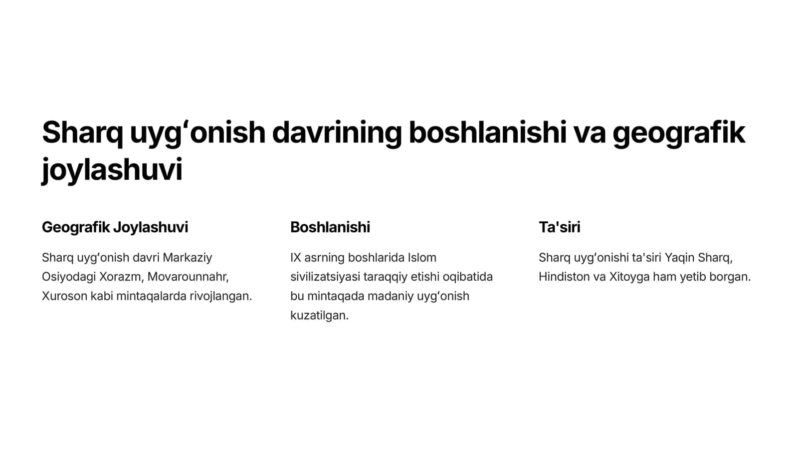 Sharq uygʻonish davri 2