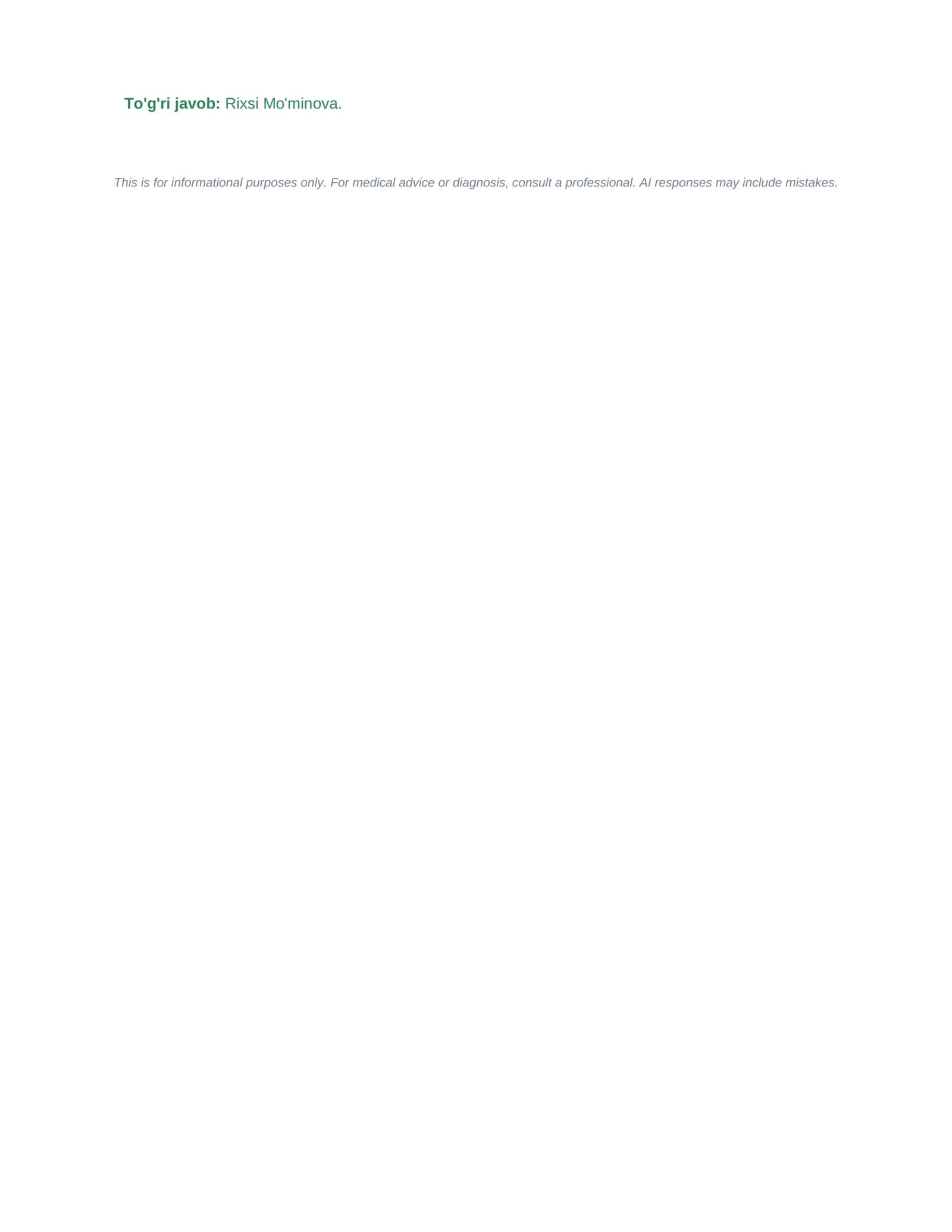 Tibbiyot Testlari 2