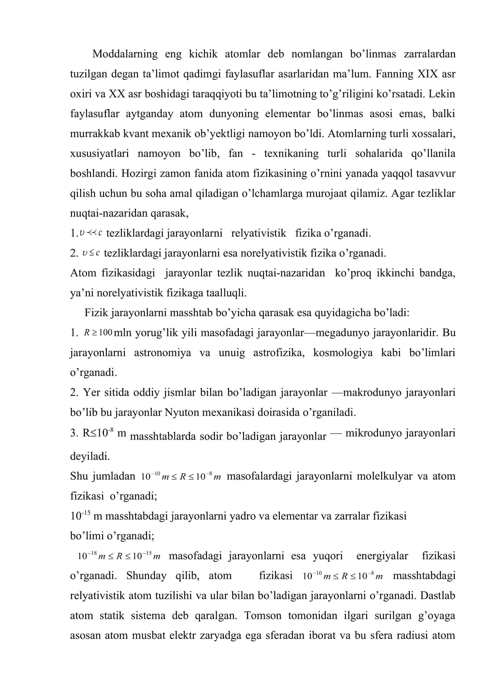 Atom xususiyatlari 2