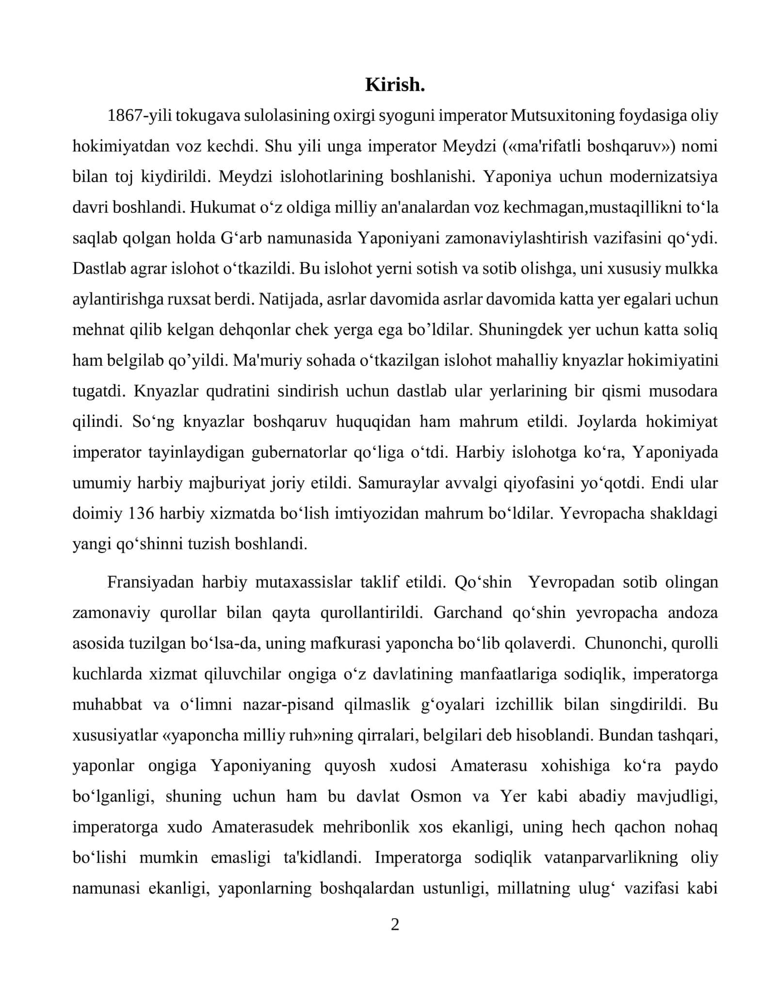 Yaponiyada Meydzi davridagi islohotlar 2