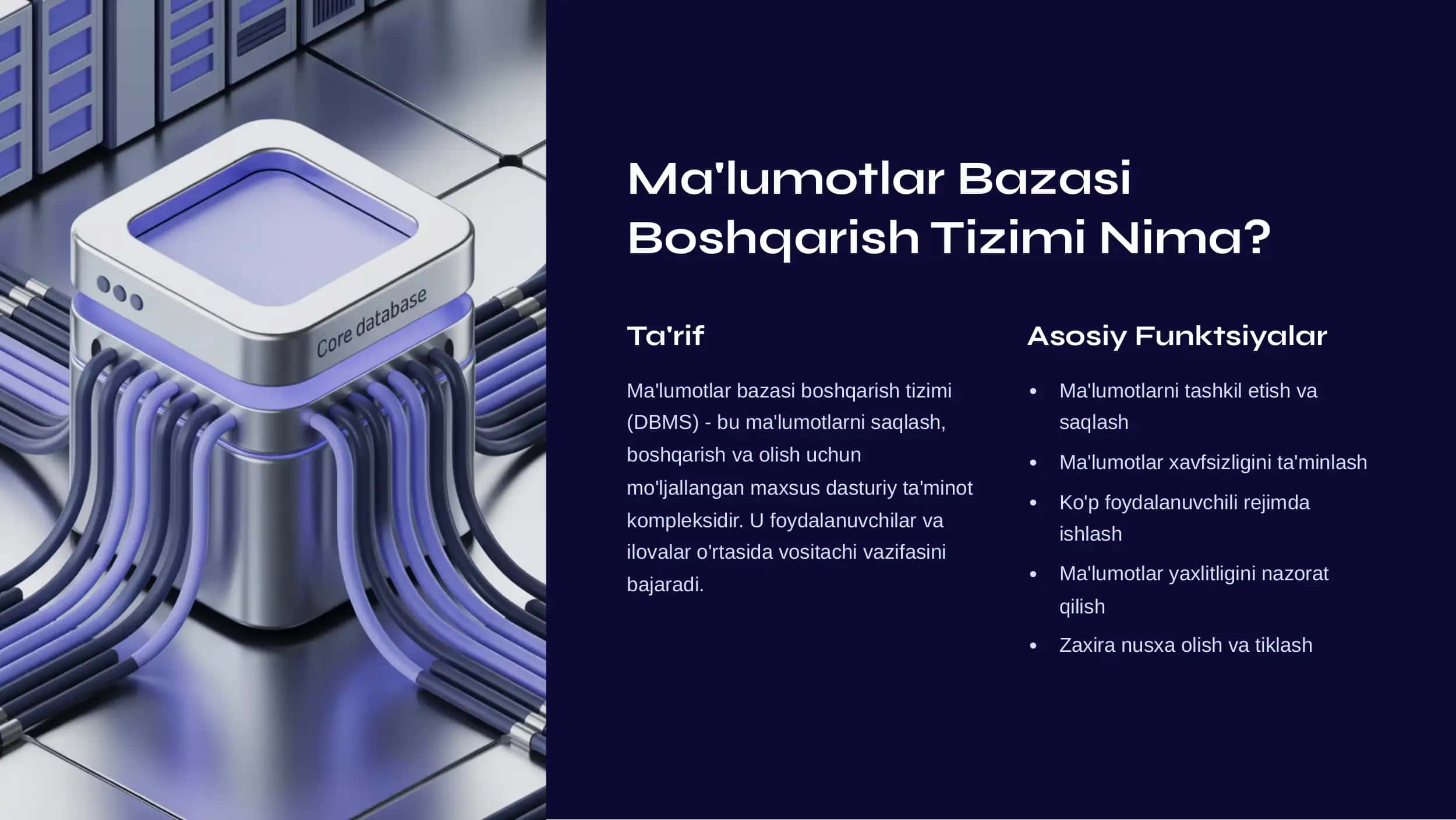 Ma'lumotlar Bazasi Boshqarish Tizimlari 2