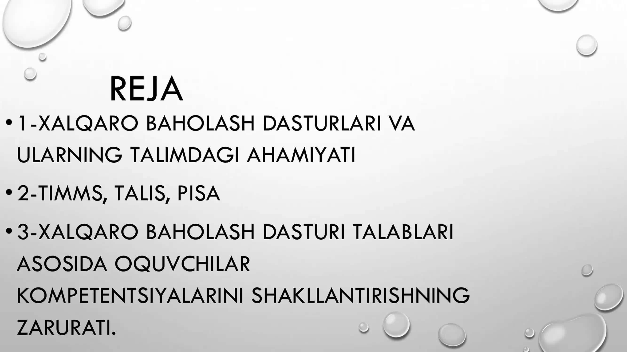 XALQARO BAHOLASH DASTURI 2