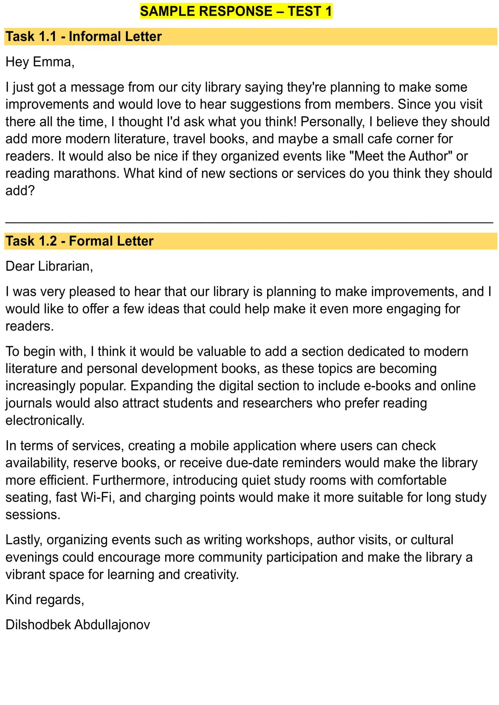 RECORD WRITING – NEW FORMAT – SET 1 2
