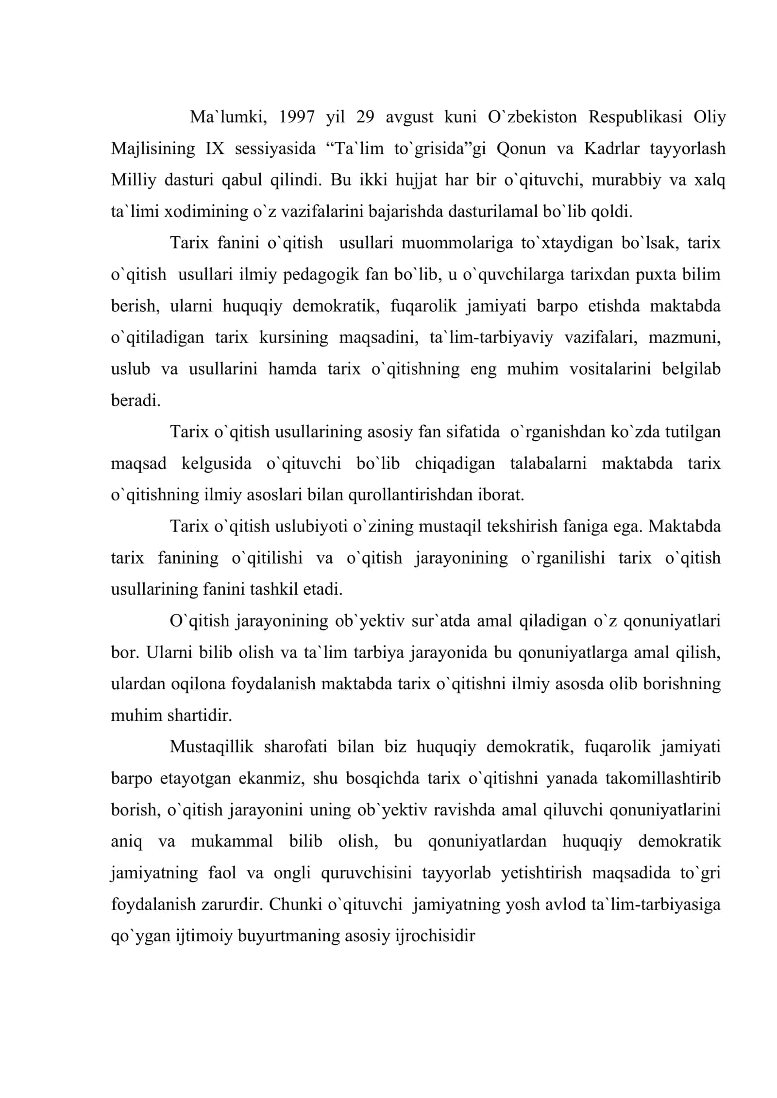 Tarix o`qitish usullari sistemasi 2