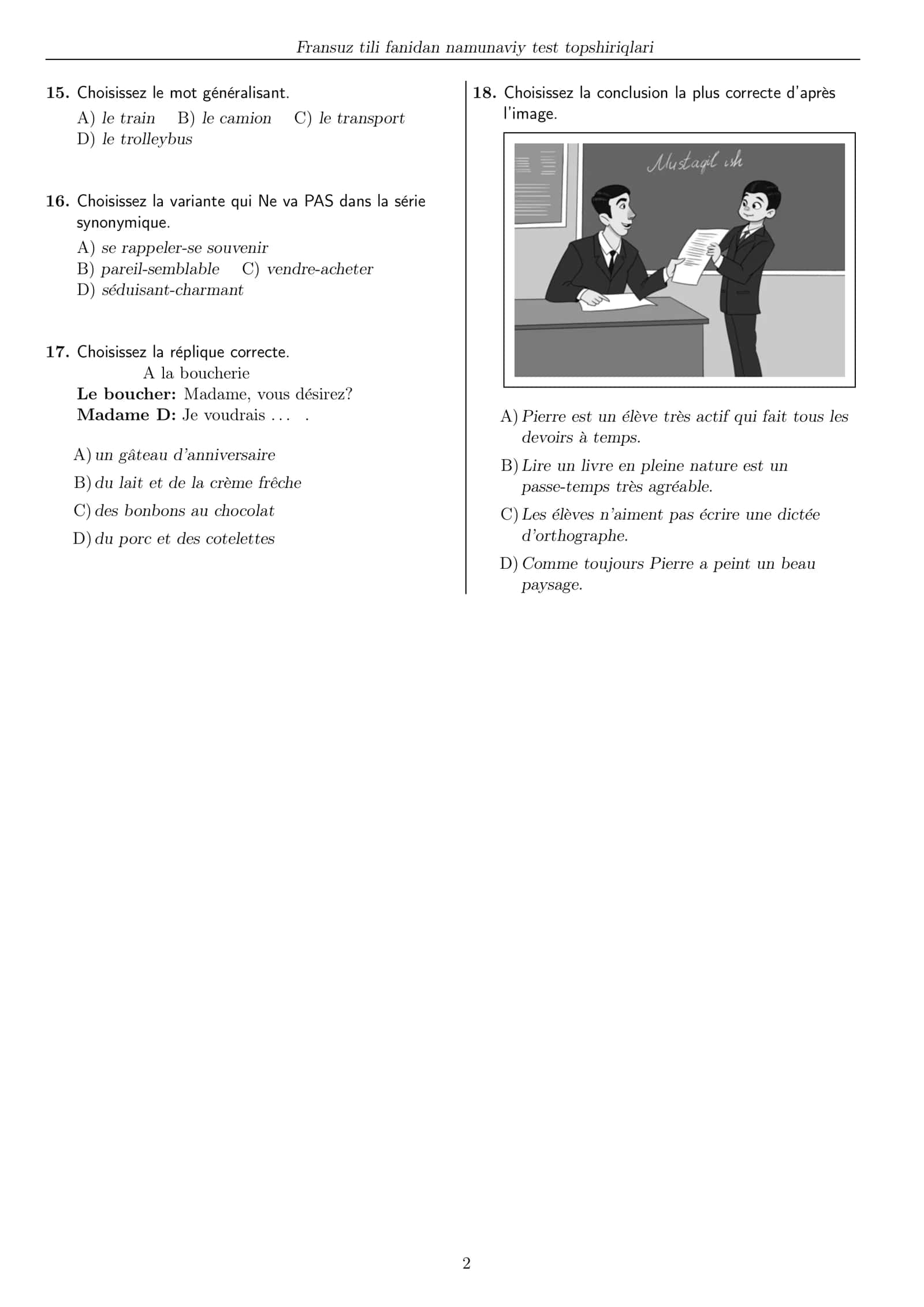 FRANSUZ TILI 2