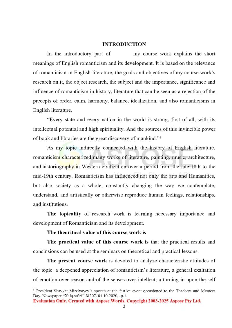 English Romanticism and Its Development 2