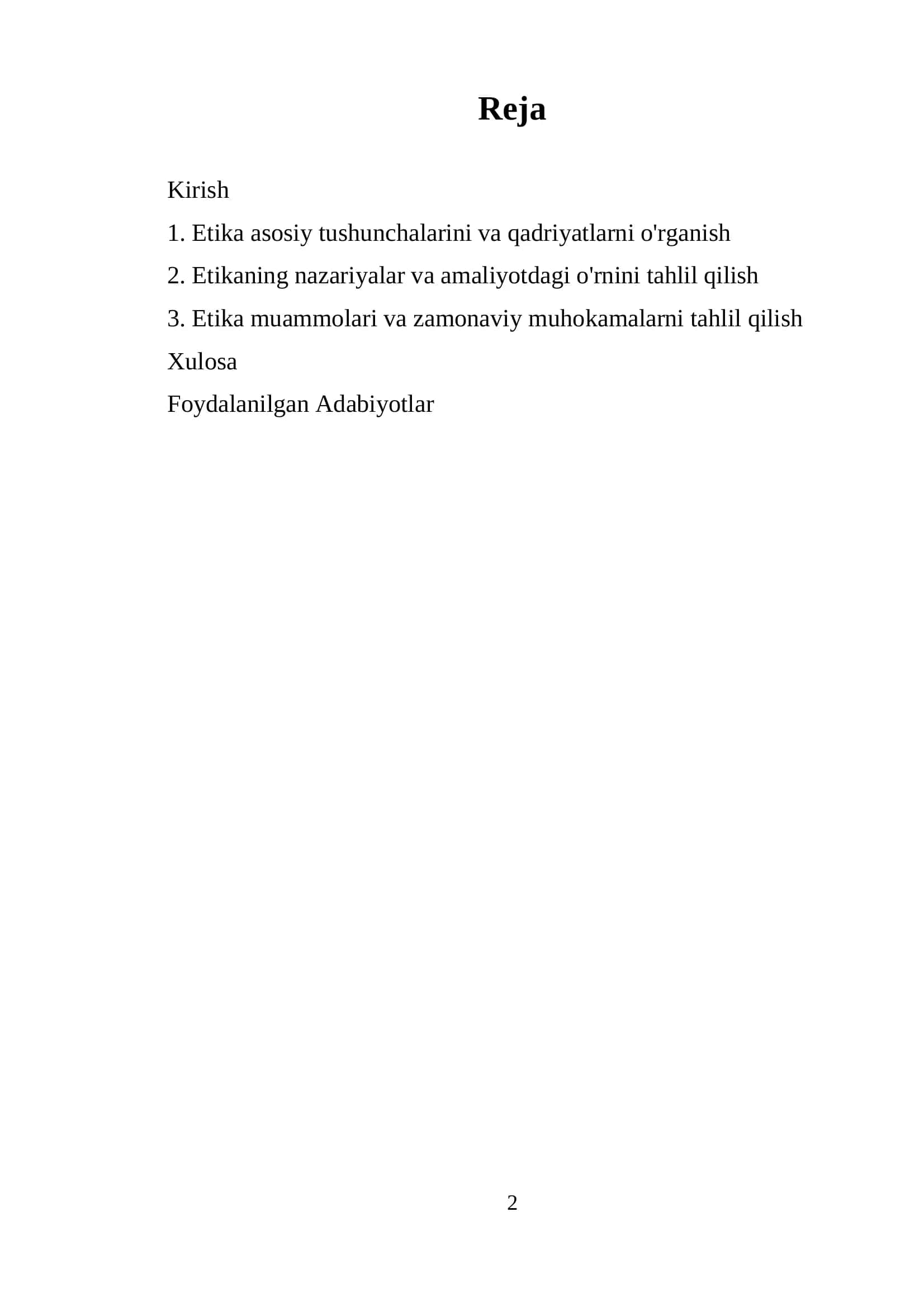 Etikaning mohiyati va ahamiyati 2