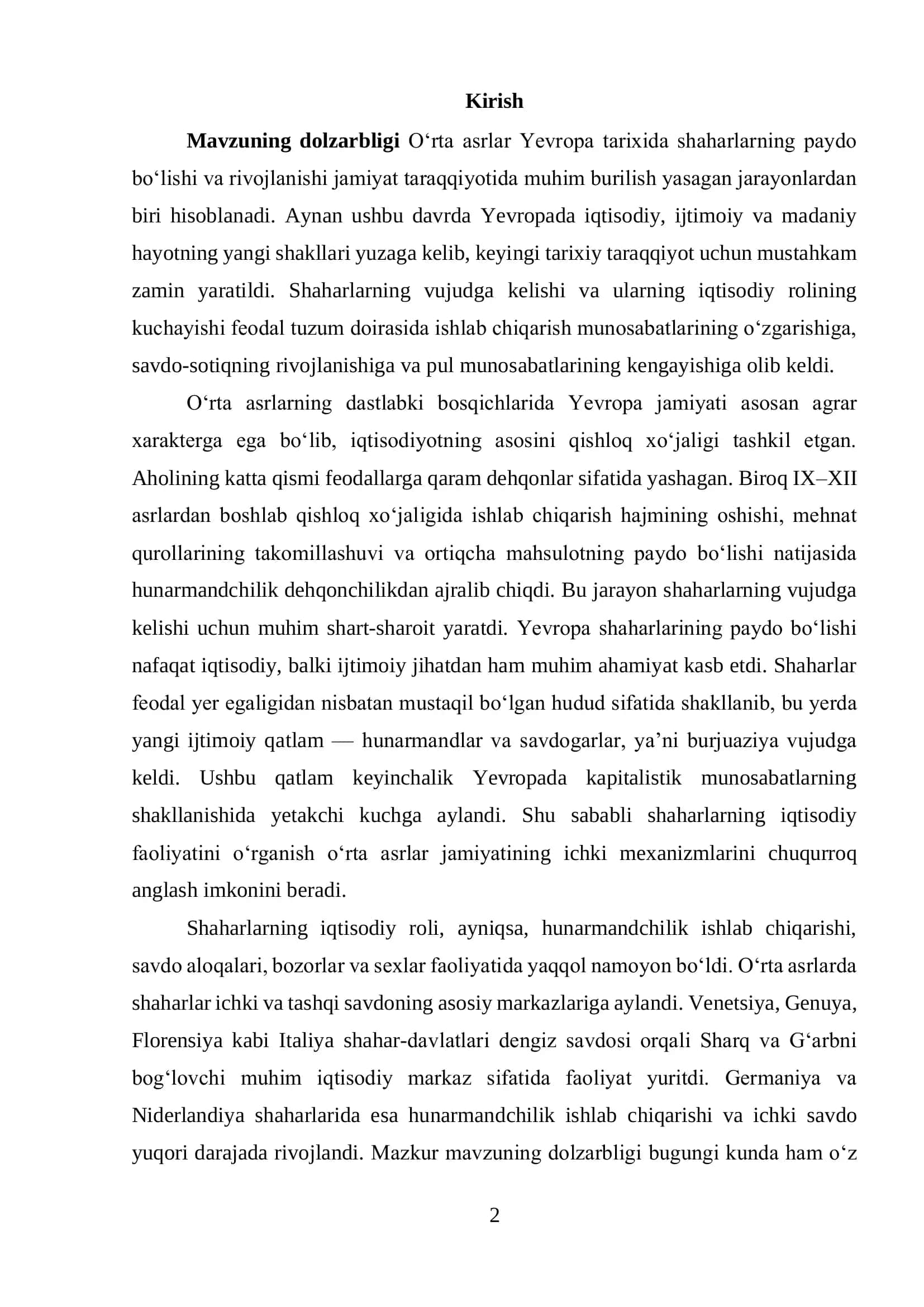 O‘rta asrlar Yevropa shaharlari 2