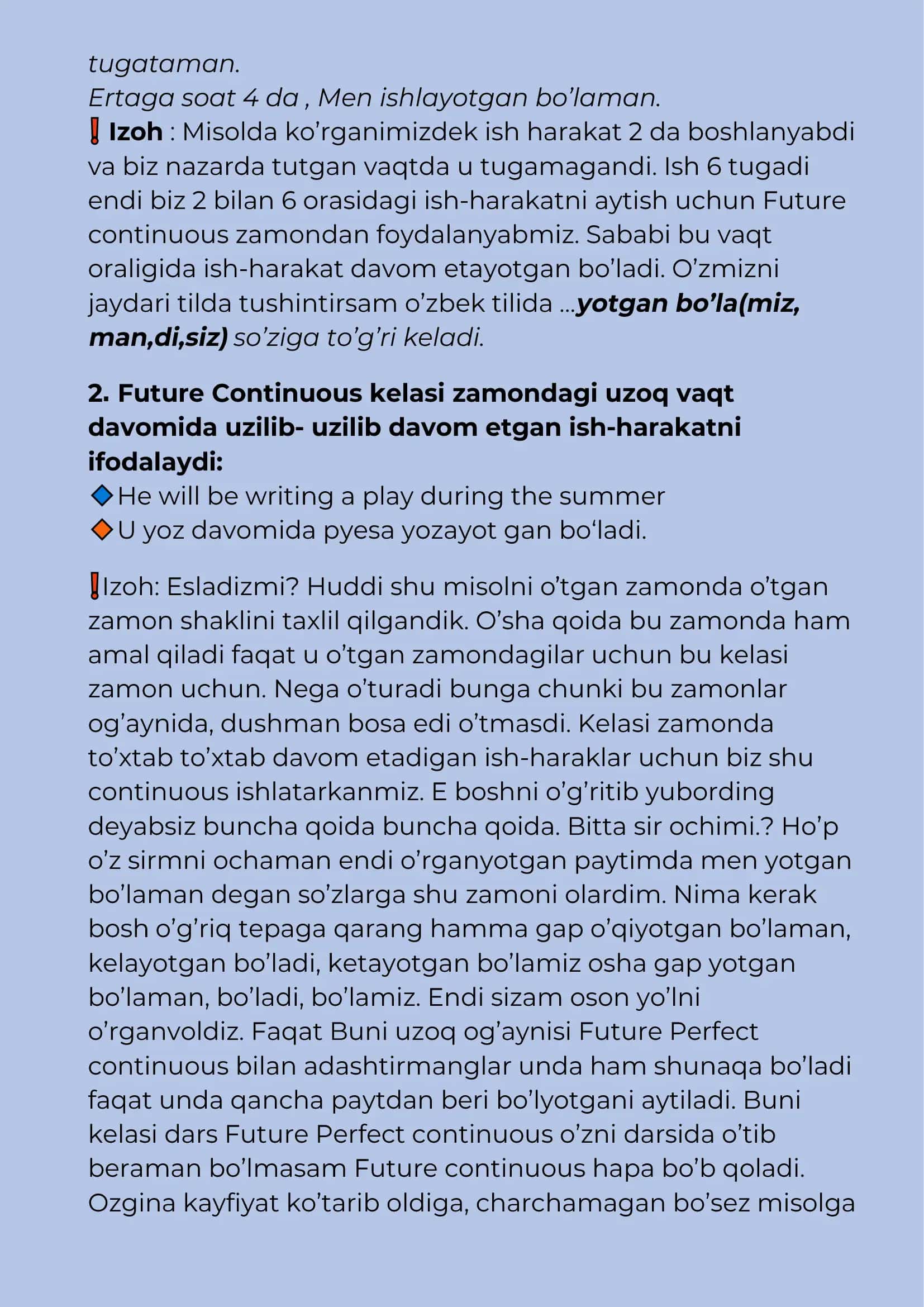 Future continuous 2