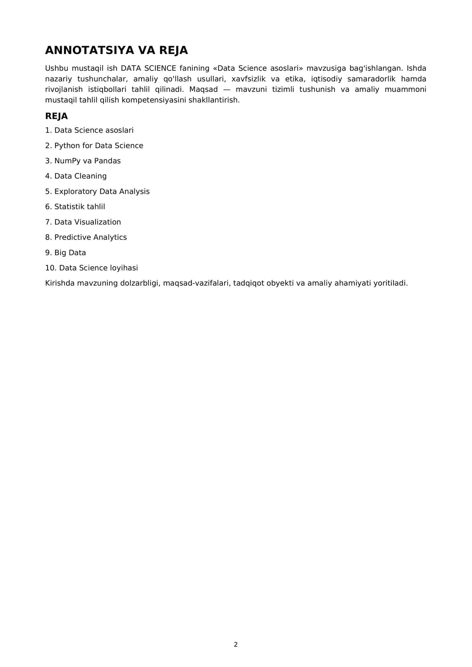 Data Science asoslari 2