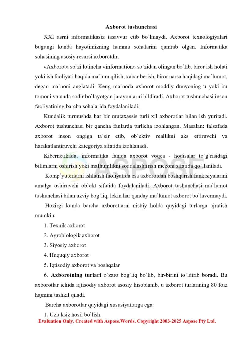 Axborot tizimlari va texnologiyalari 2