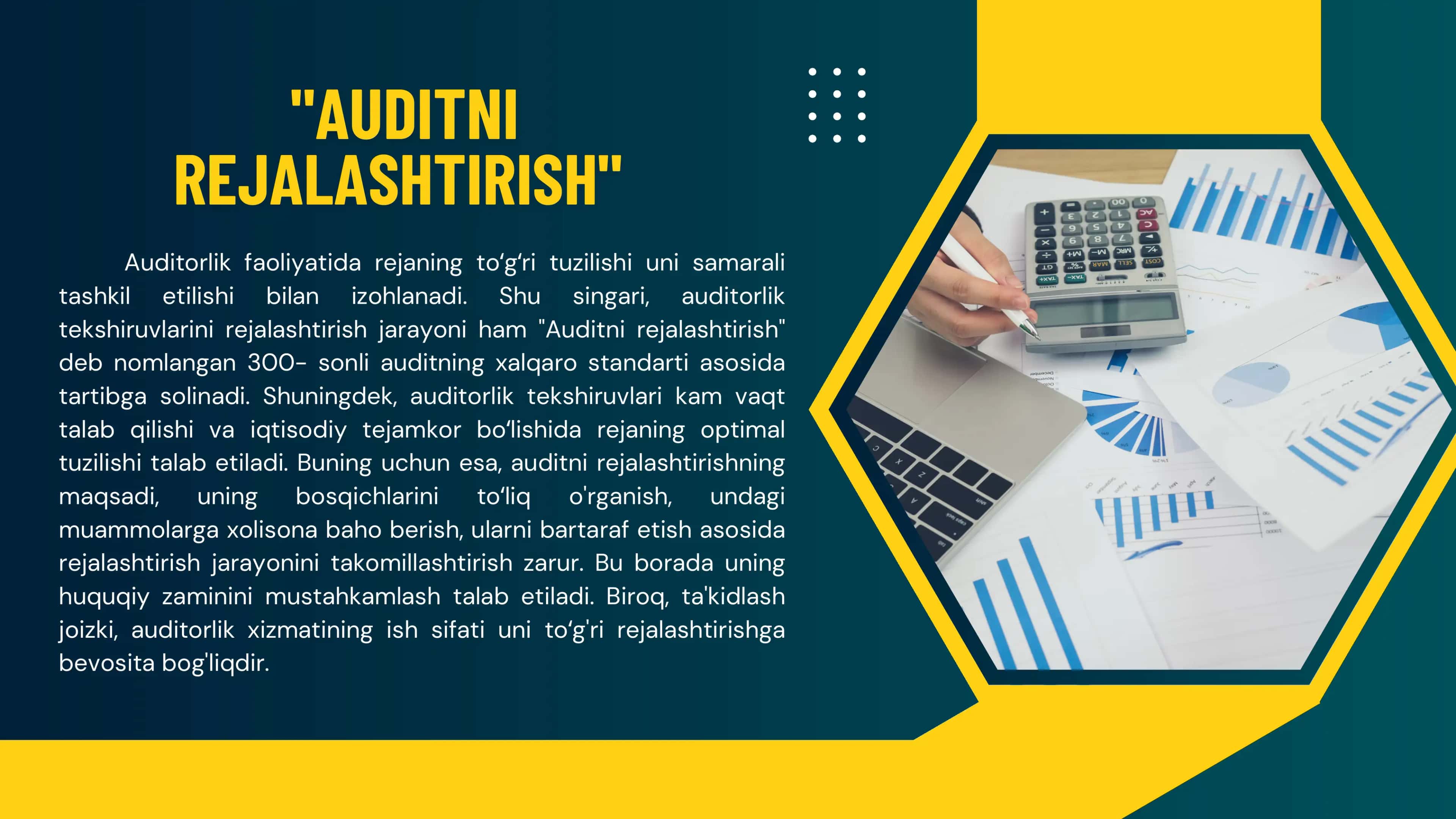 Auditorlik tekshiruvini rejalashtirish tartibi 2