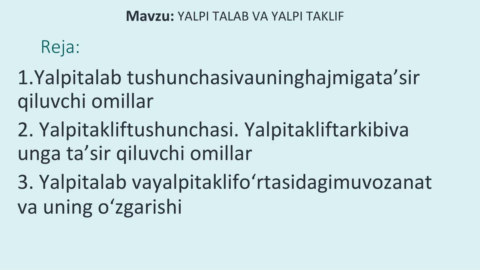 YALPI TALAB VA YALPI TAKLIF 2