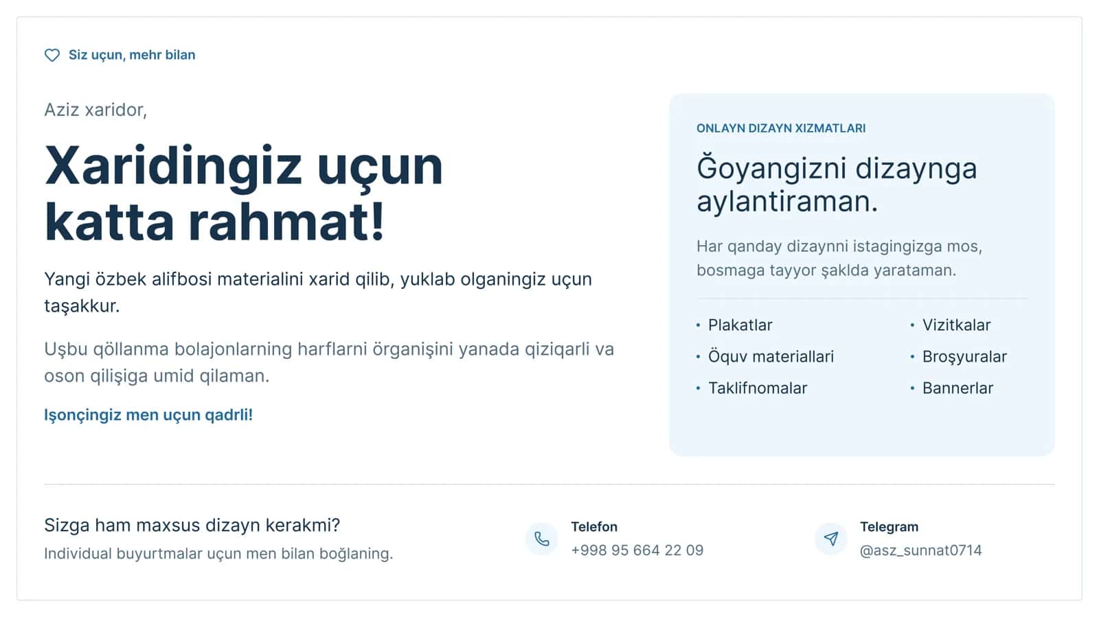 A3 Formatdagi Yangi O'zbek Alifbosi Jadvali. 2