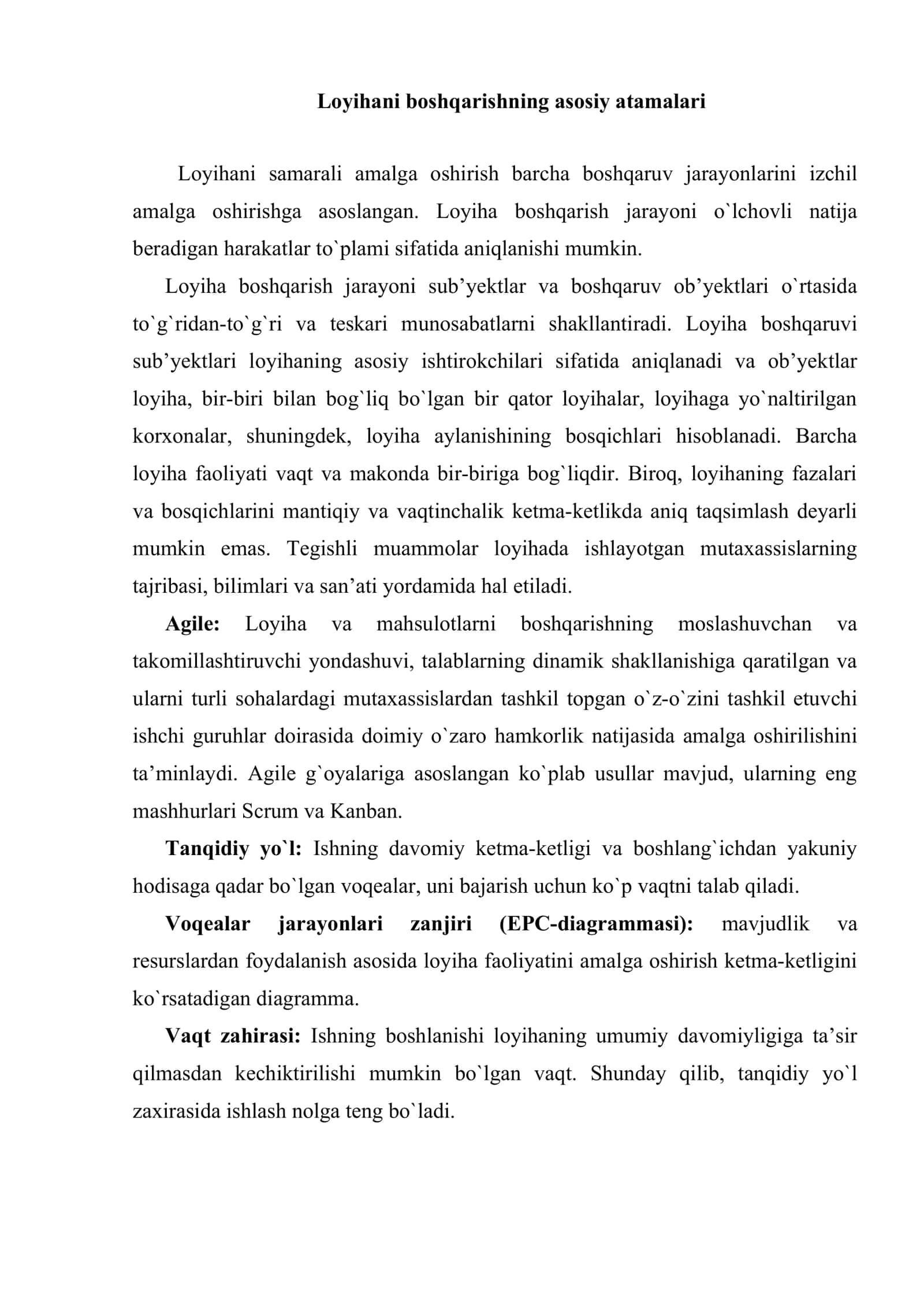 Strategik loyihalarni boshqarish. Asosiy Tushunchalar va konseptual asoslar 2