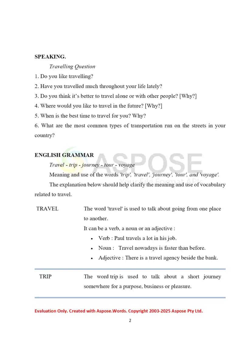 Traveling and English Grammar Tips 2