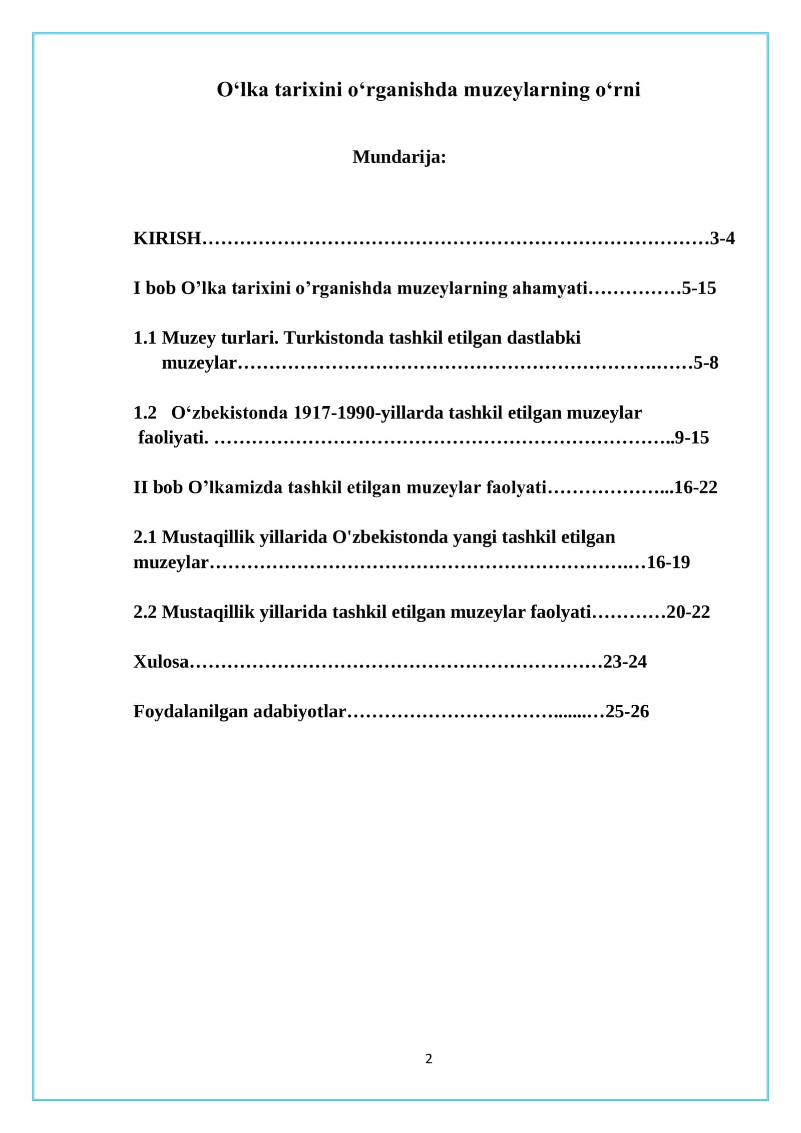 Oʻlka tarixini oʻrganishda muzeylarning oʻrni 2