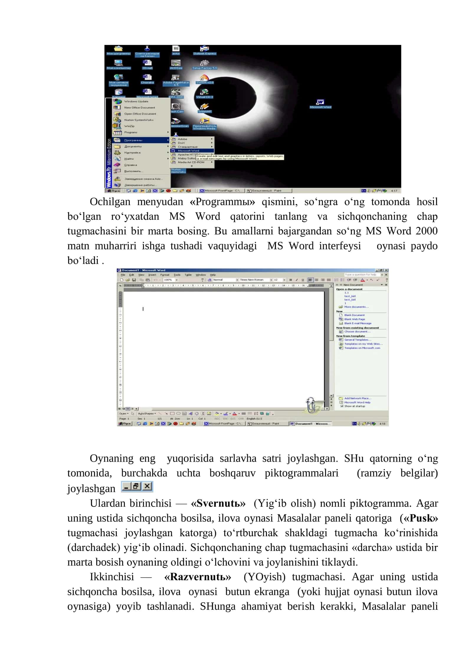 MS Word Matn Prosessori 2