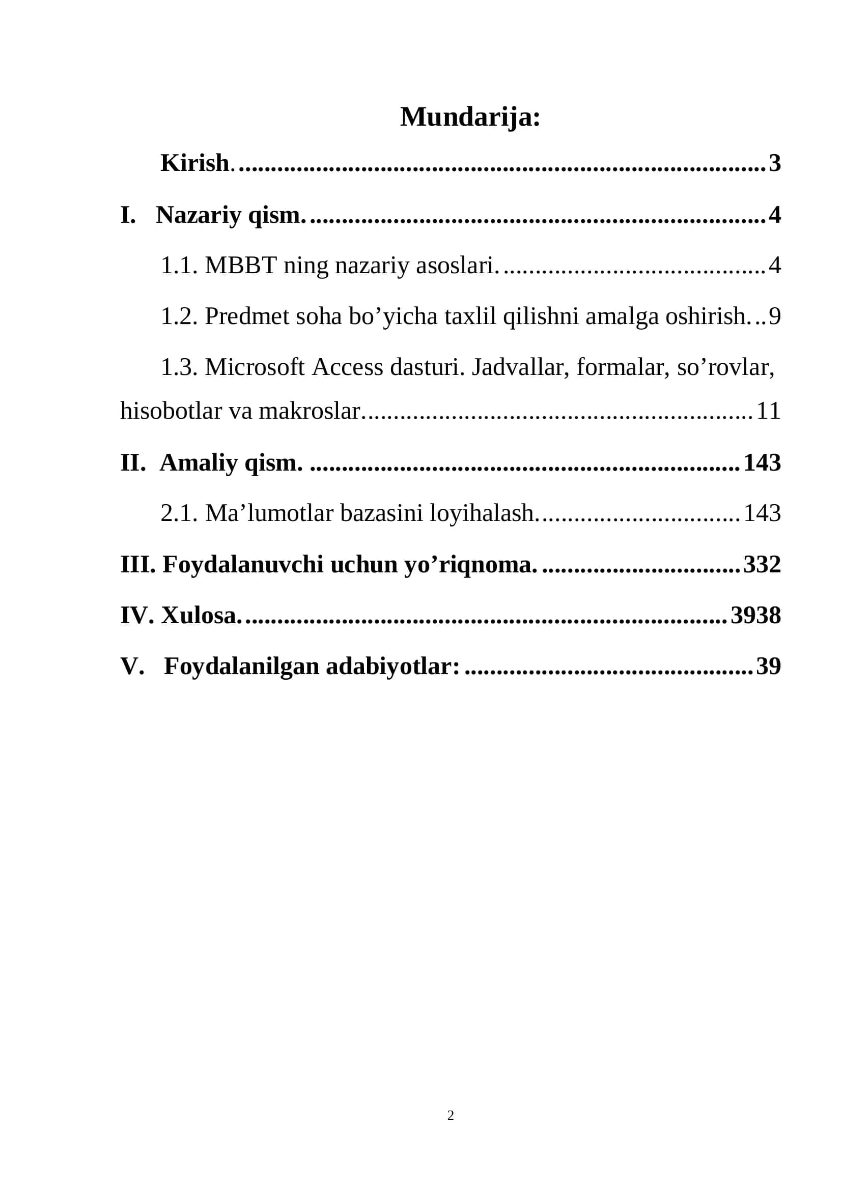 Microsoft Access dasturi 2