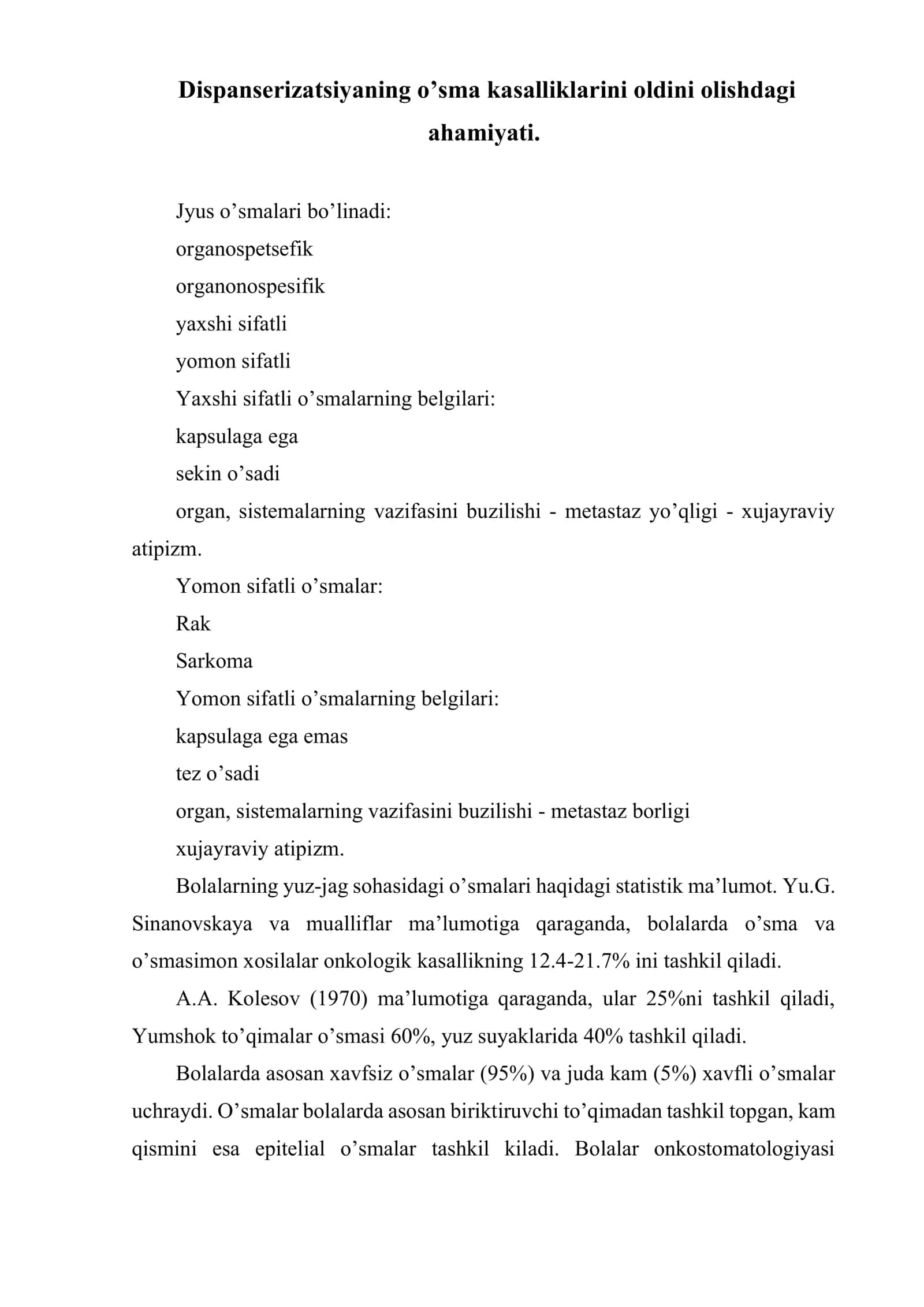 Yuz-jag’ sohasidagi o’smalar va o’smasimon hosilalar 2