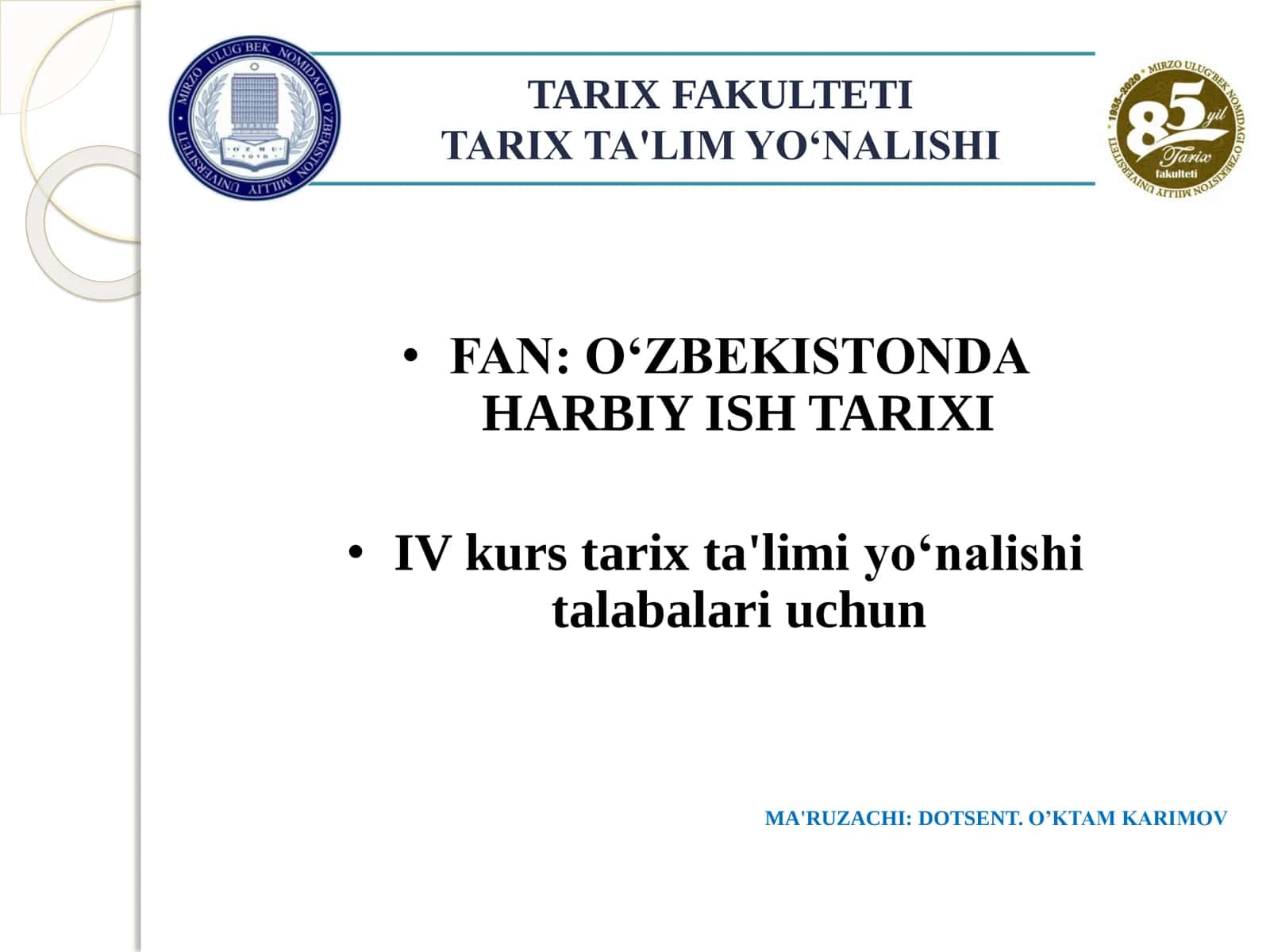 TARIX TA'LIM YO‘NALISHI 2