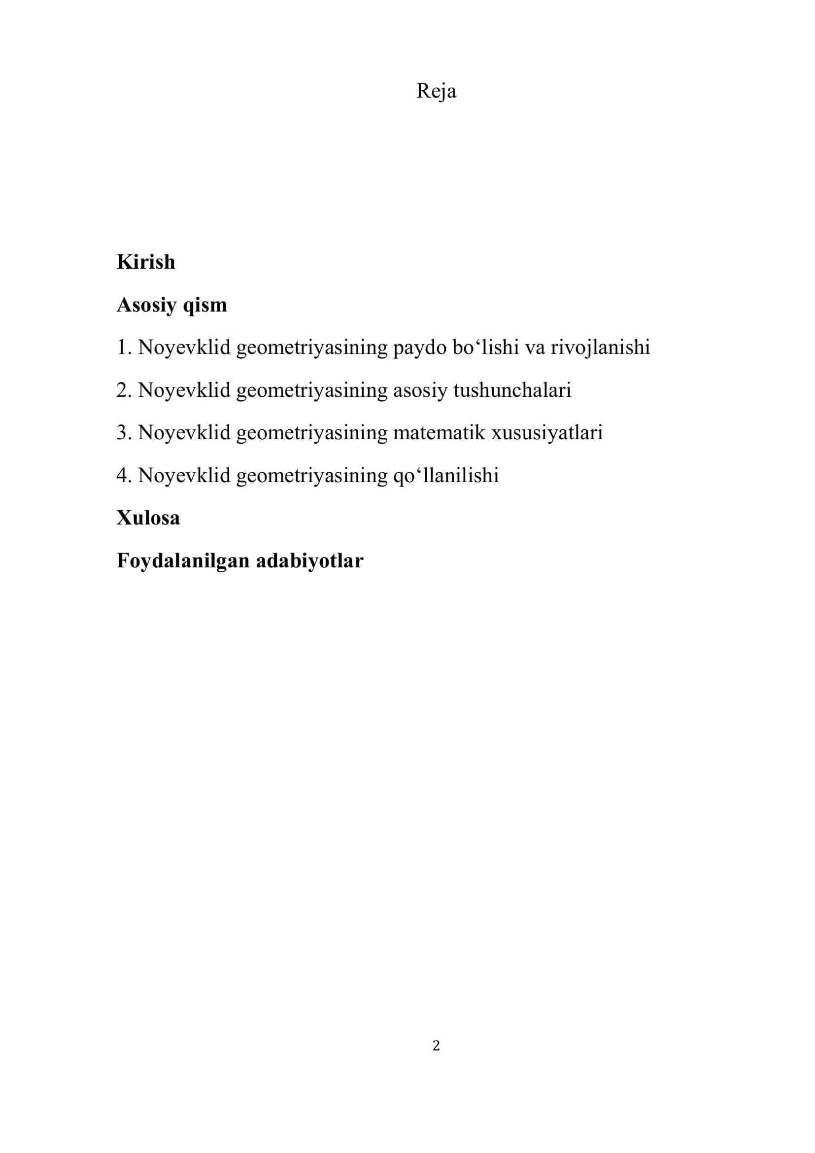 NOYEVKLID GEOMETRIYA 2