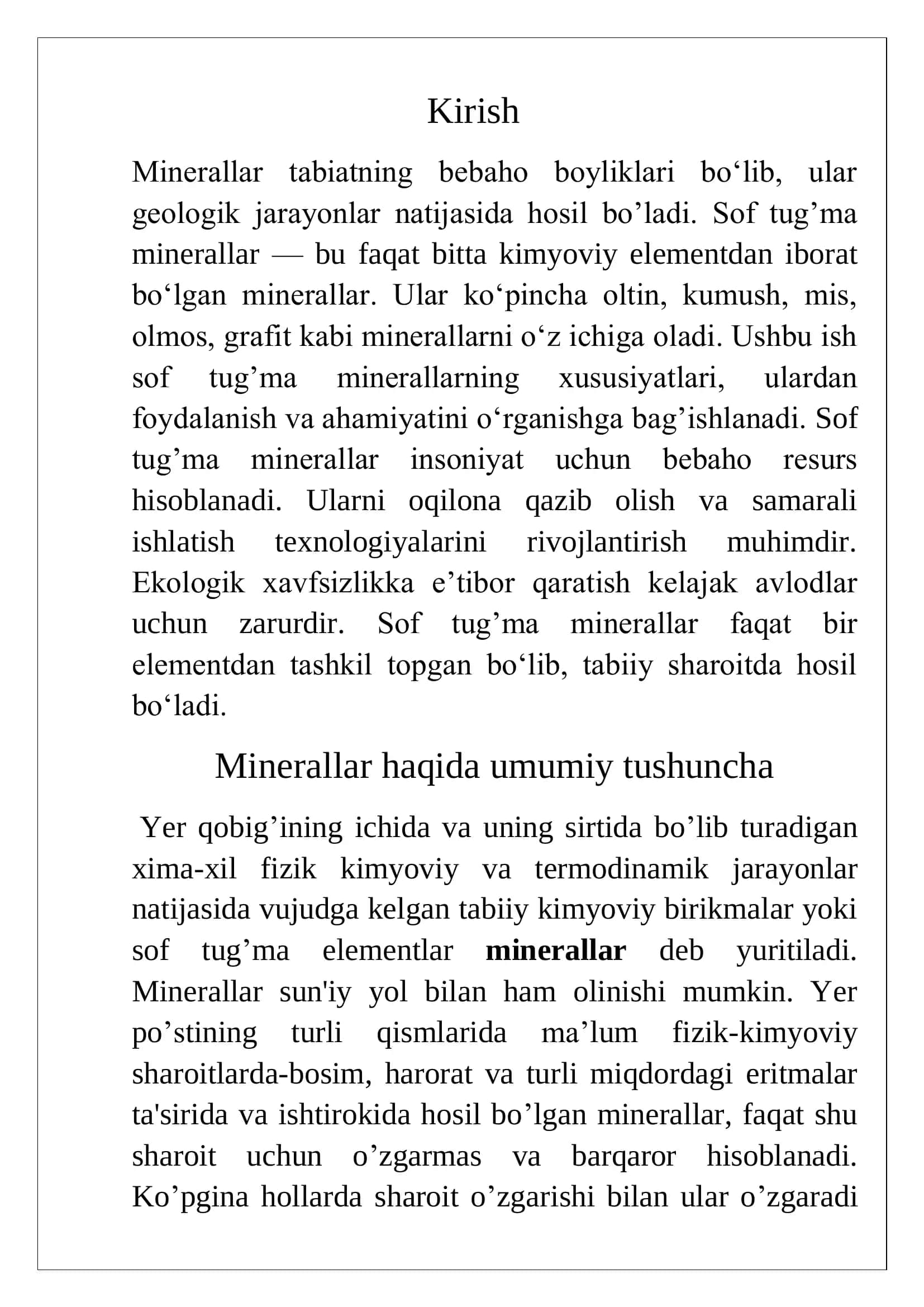 SOF TUG`MA MINERALLAR 2