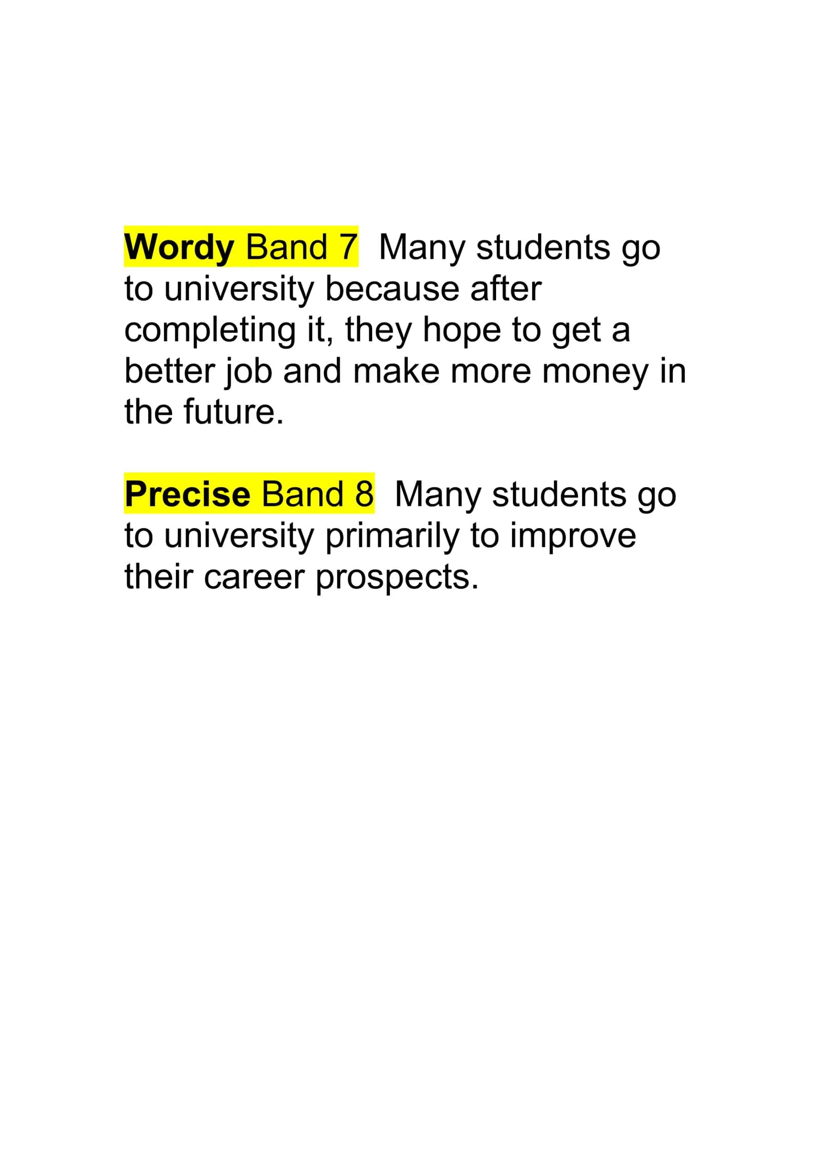 Wordy vs Precise Sentences 2