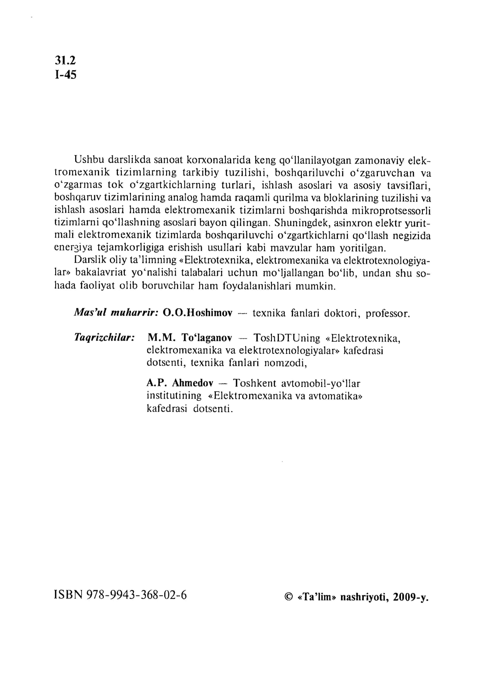 Elektromexanik Tizimlarning Elementlari 2
